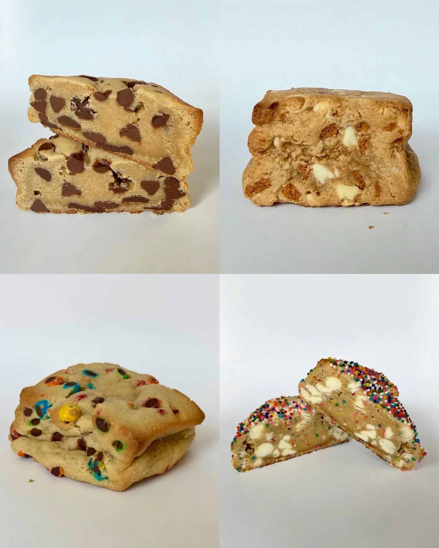 Pick one and tell us in the comments: Salty Bottom, Biscoff White Chocolate, m&amp;m, or White Chocolate Sprinkle? 🗳️🍪 #fyp #vote #trending #cookies #baking