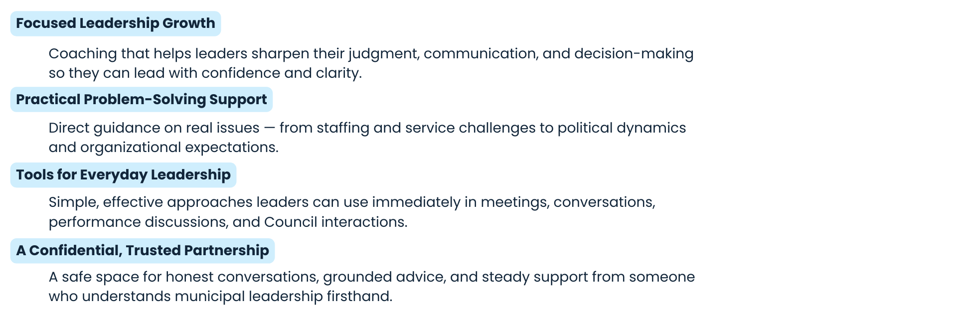 coaching deliverables