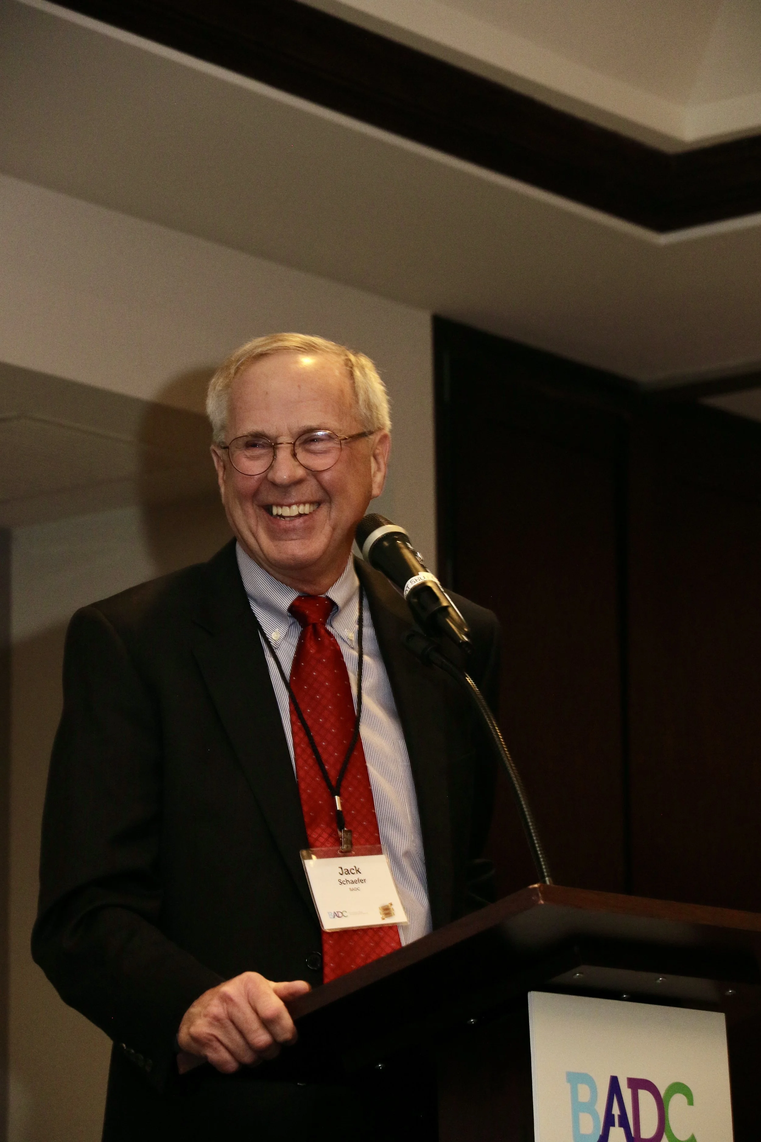 Barrington's Jack Schaefer accepts the annual Citizen of the Year Award from the Barrington Area Development Council