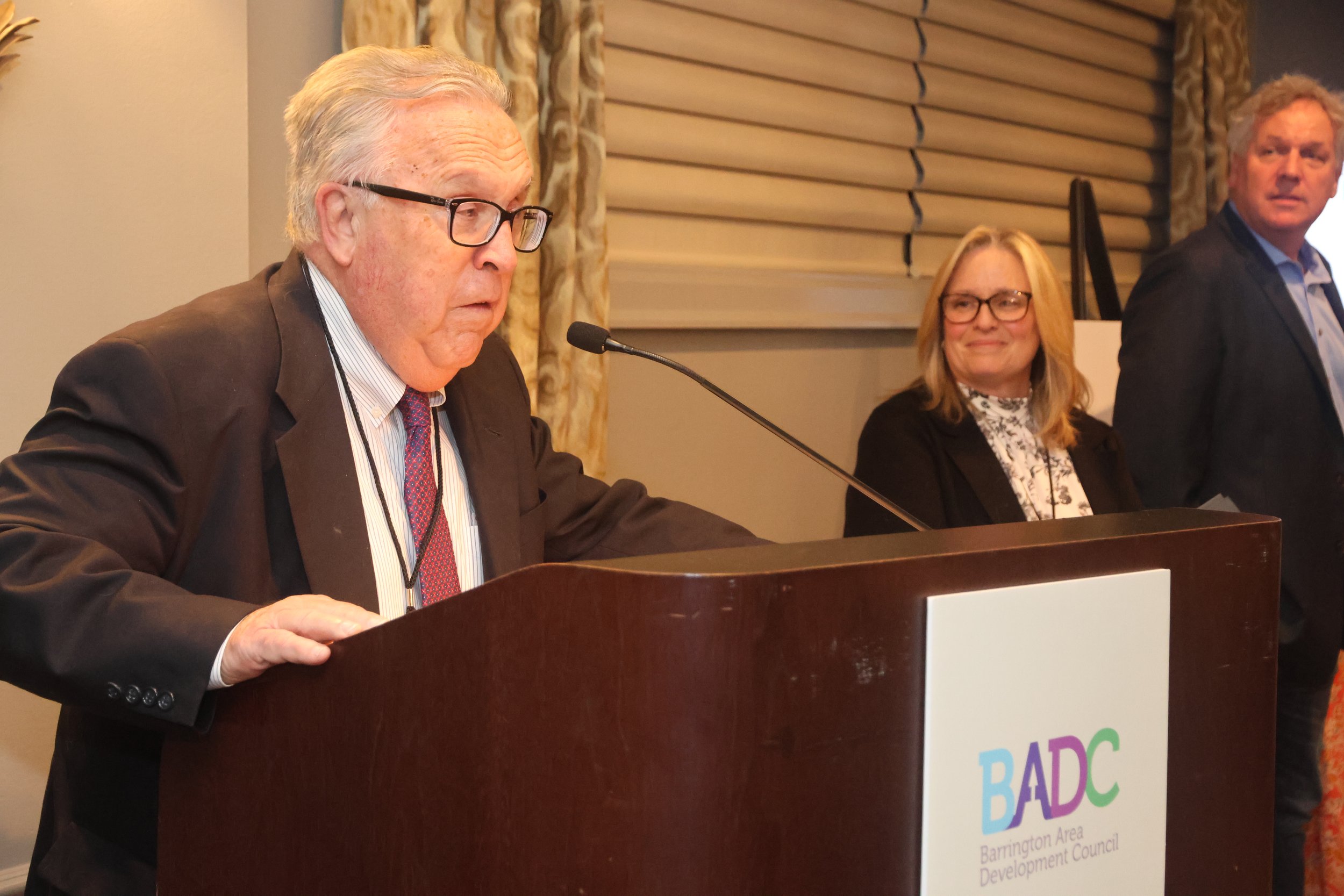 Don Thompson, Barrington, Illinois, accepts the Citizen of the Year Award from the Barrington Area Development Council