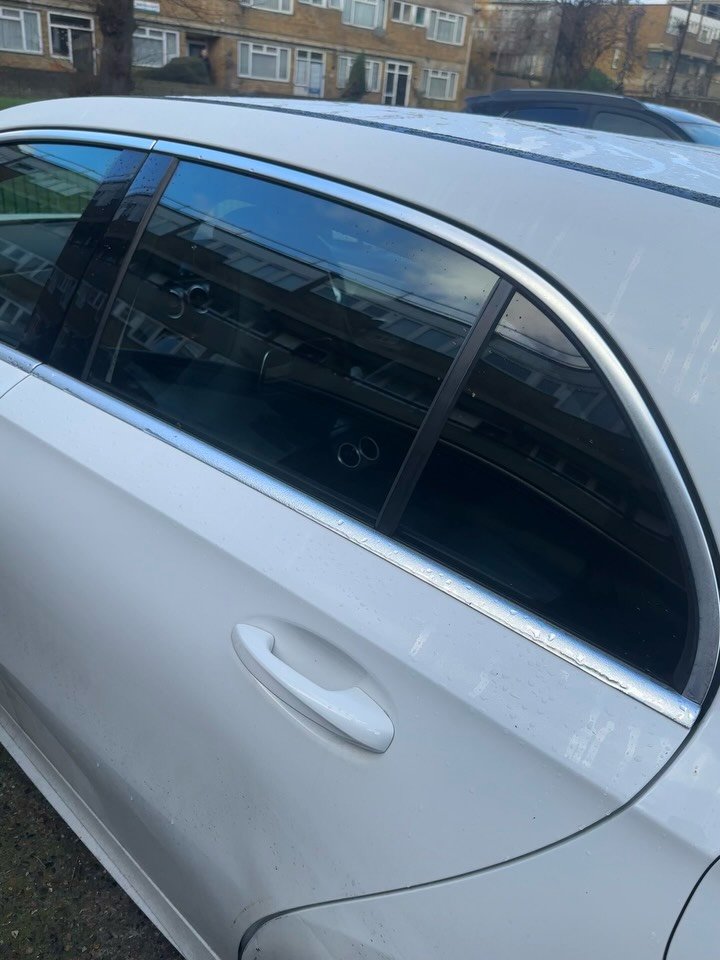 Quick Before and After On This White Mercedes A Class 🤍. This One Was A Referral From A Previous Happy Customer As Our Work Is Just That Good! No Shop, Tints Are Brought Right To Your Doorstep And Installed To A High Quality Professional Standard 👌