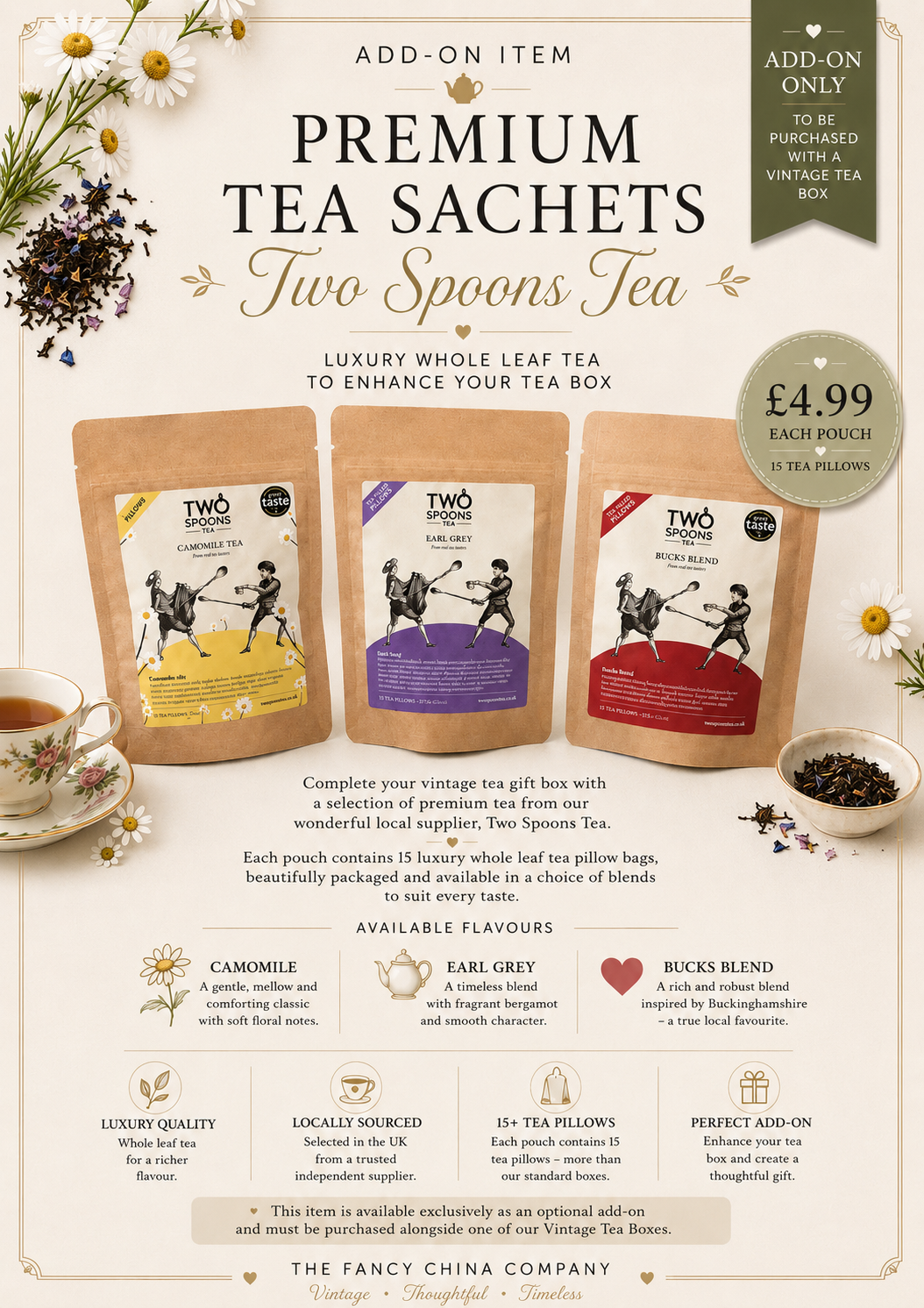 Two Spoons Tea Premium Tea Sachets – Gift Box Extra