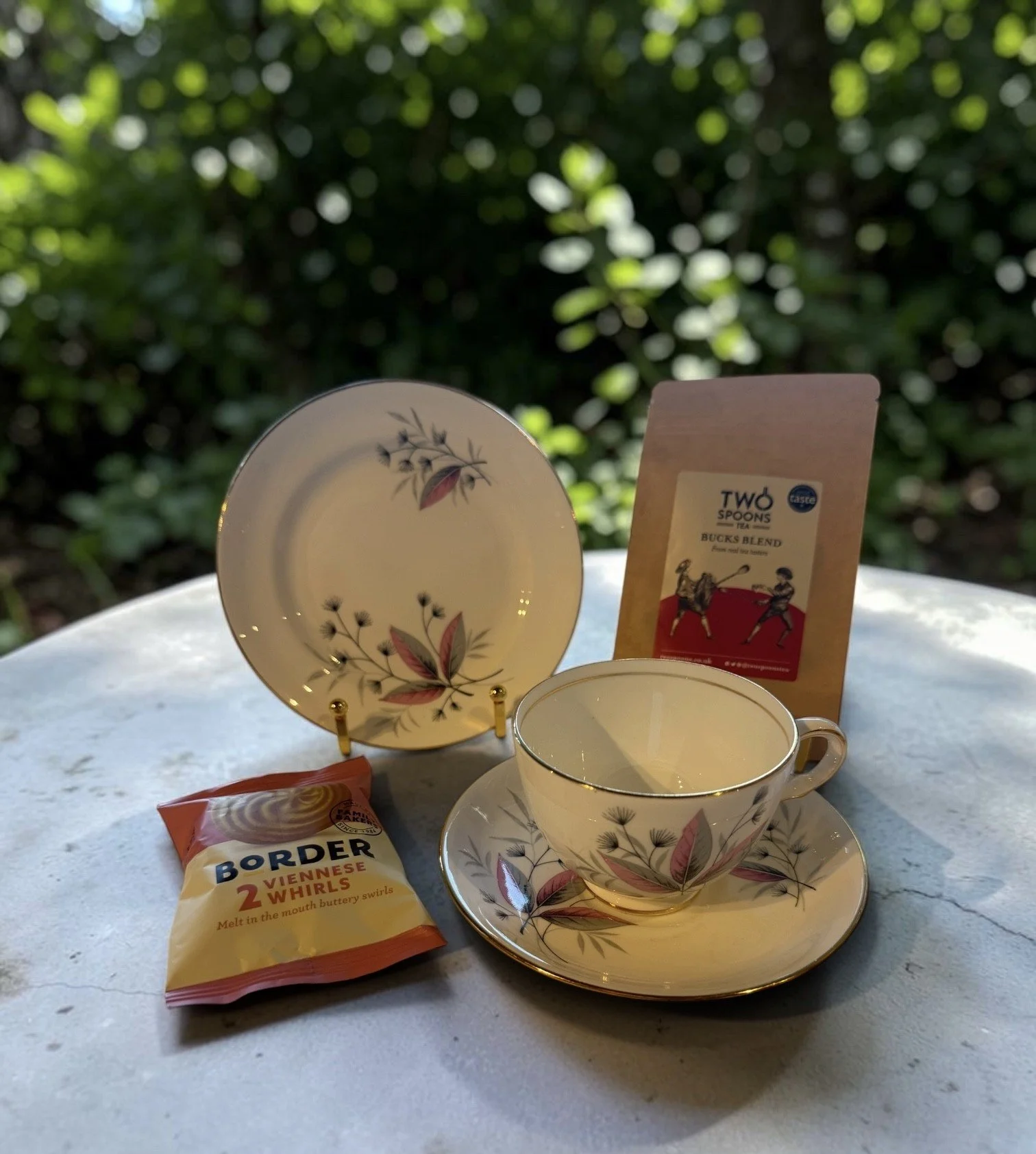 New Chelsea Stafford "Blush Willow" Vintage Tea Gift Box for One - 1930's Porcelain China