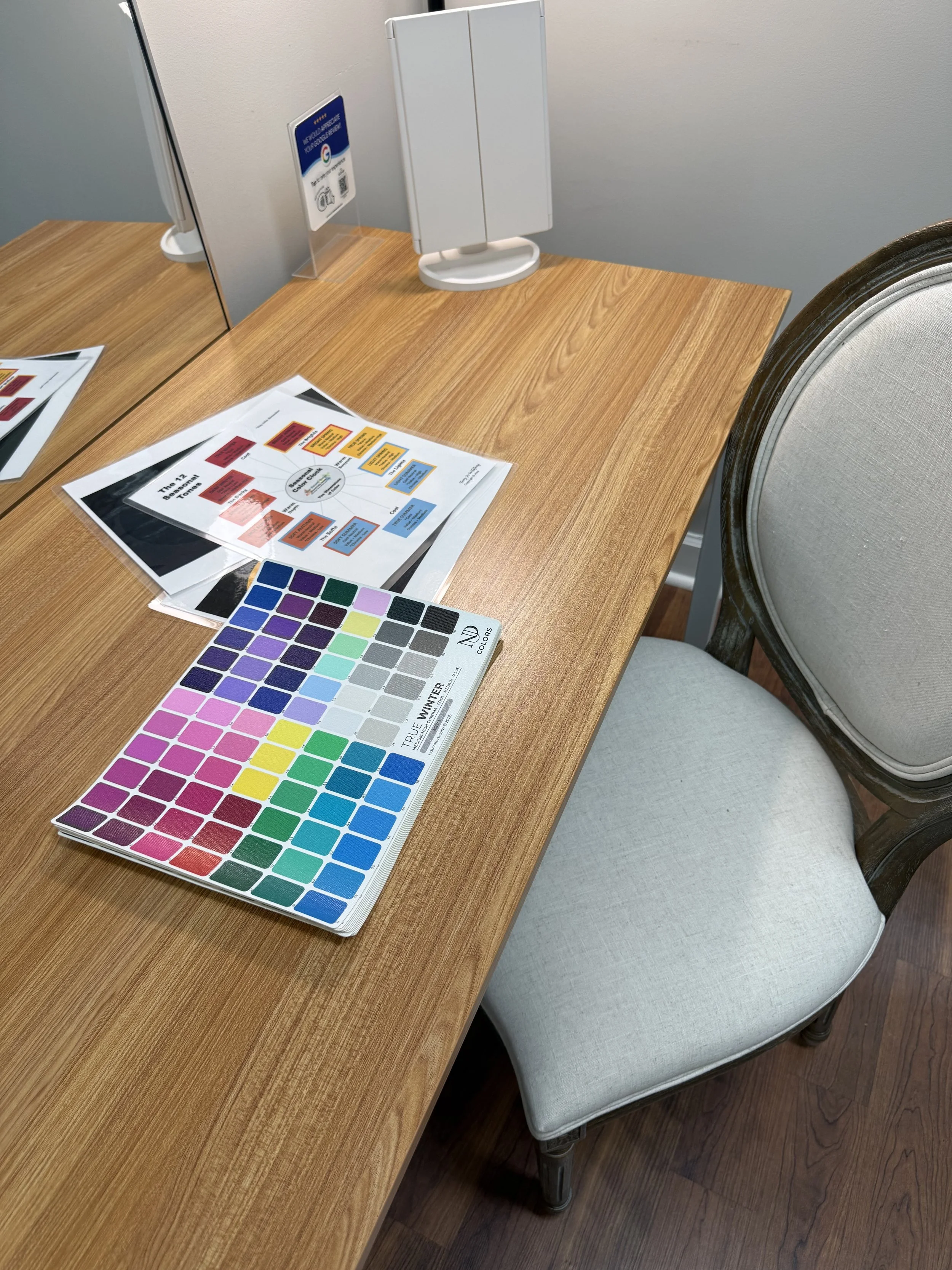 Color palettes and 12-season color clock at The Color Edit of Franklin