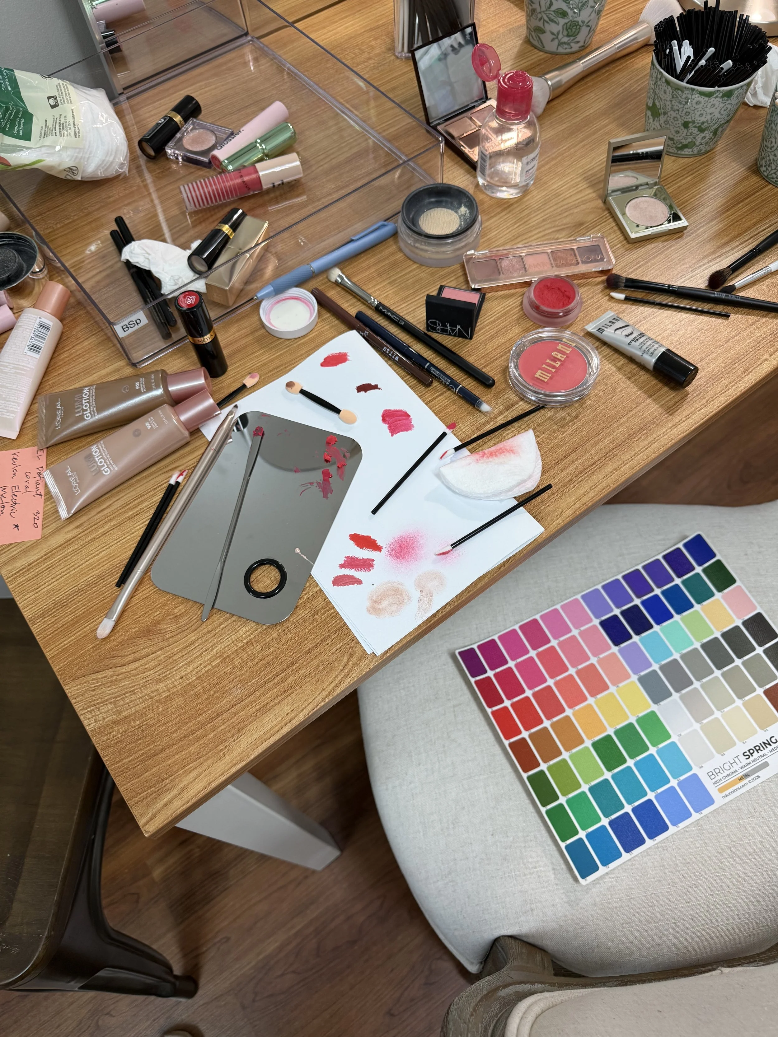 A makeup consult after a color analysis