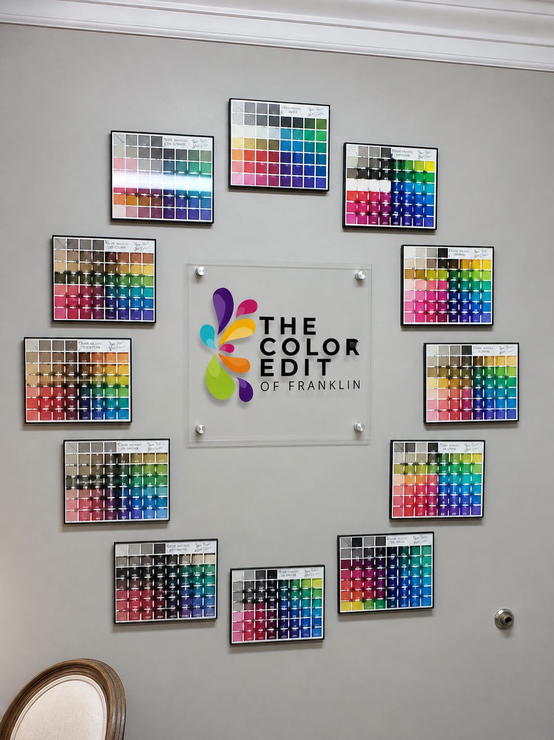 Image showing color palettes for 12 seasons plus The Color Edit logo.