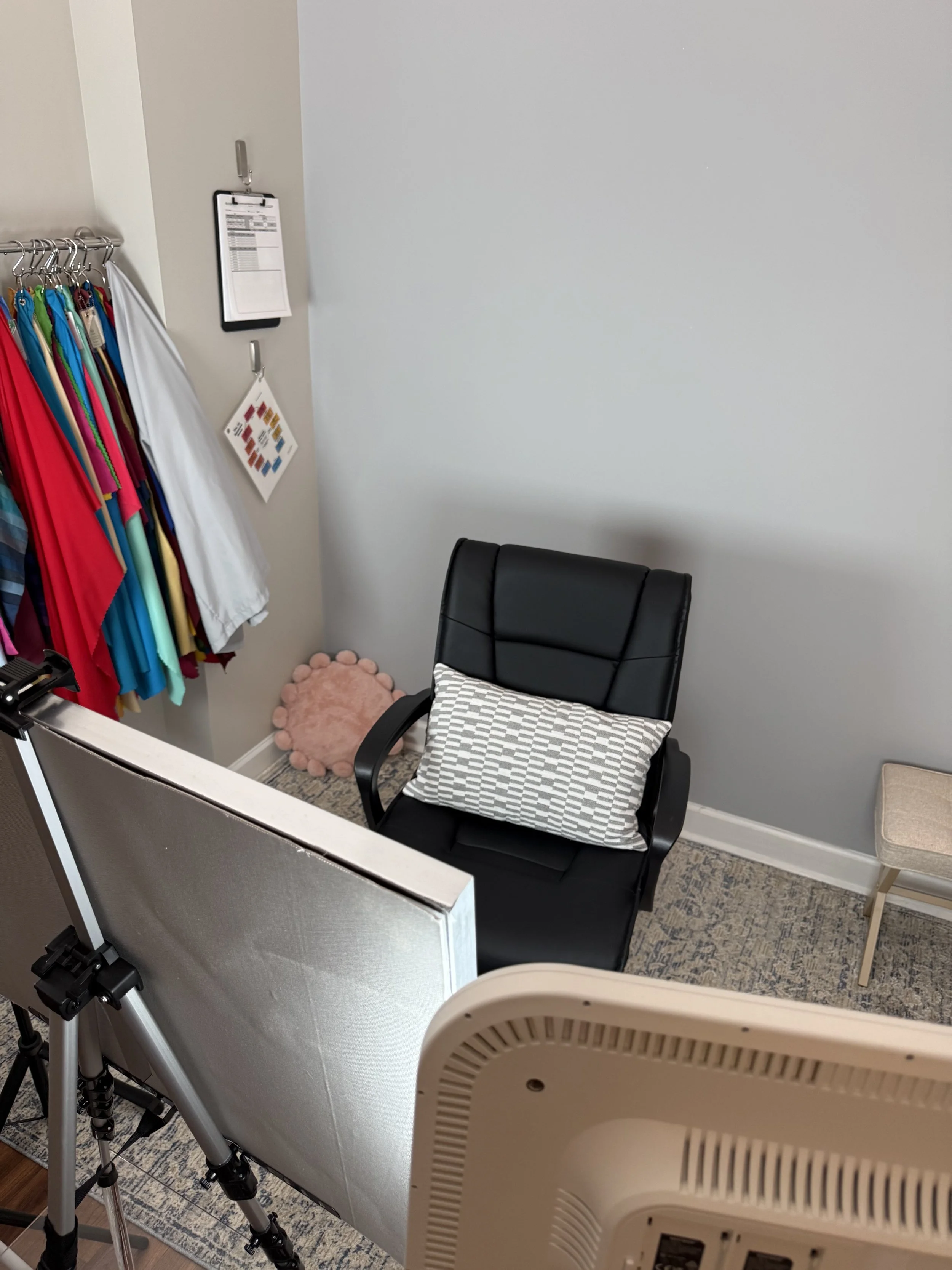 Client draping area at The Color Edit of Franklin