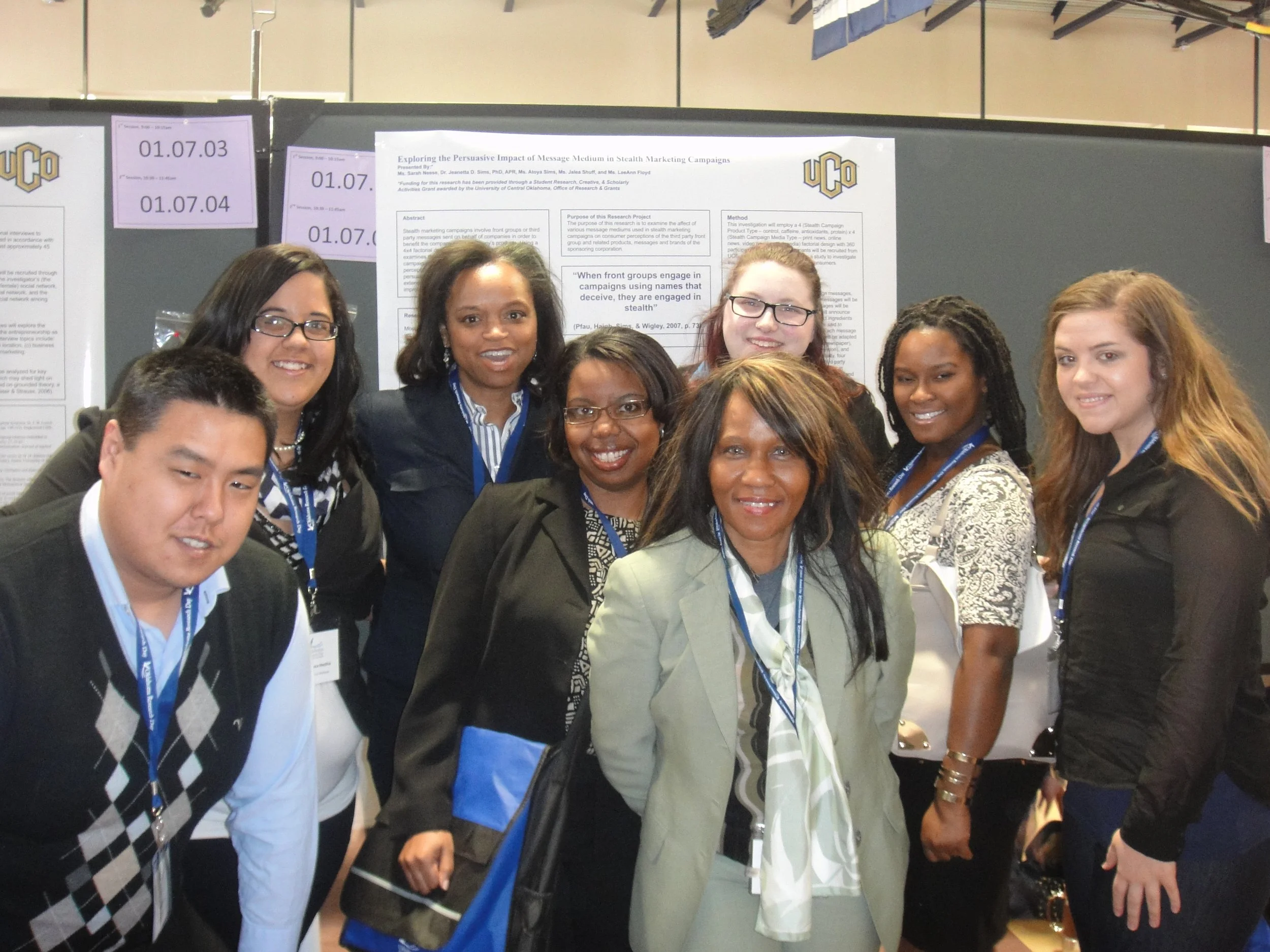 [2014] OK Research Day - Jimmy Lai, Angelia Barrera-Medina, Dr. Jeanetta Sims, Atoya Sims, Peggy Anderson, Sarah Neese, Jalea Shuff & Leeann Floyd