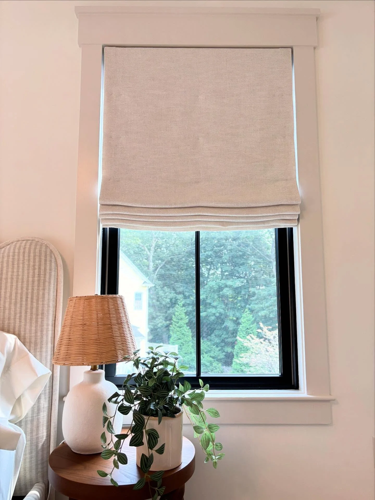 Bring that dream design to reality! Let us create a custom fabric Roman shade just for you. Choose from our wide selection of fabrics or let us help you find the perfect one. #design #shades #blinds #drapes