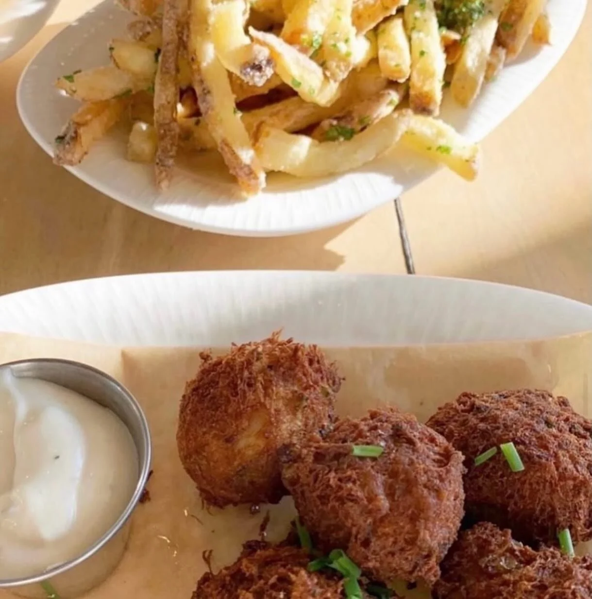 You could choose&hellip;but you don&rsquo;t need to 
Crab beignets + parm truffle fries, order both. 🦀 🍟