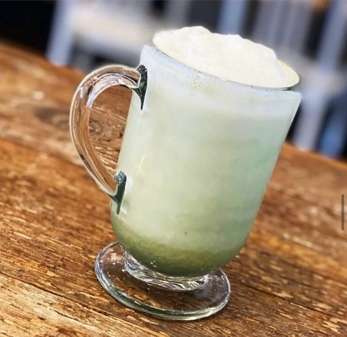 🌎 We love you so matcha {matcha latte} ... FUN FACT: Each Avenue Kitchen chair is made using 111 recycled Coke bottles by Emeco, a chair manufacturer in Hanover, PA. Since 2008, production of the 111 Navy Chair has kept 24 million plastic bottles ou