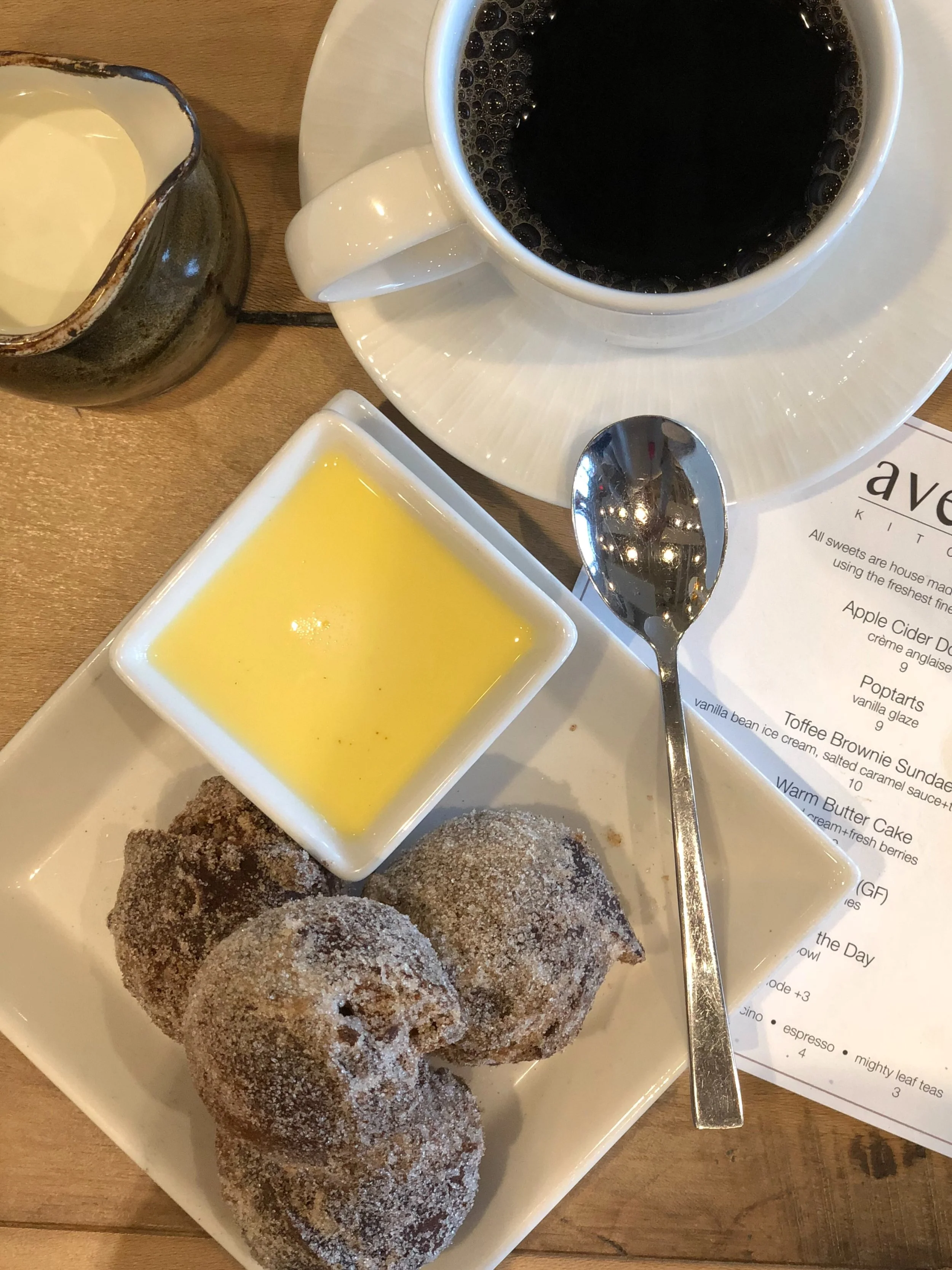 coffee + apple cider donuts. fall mornings should look like this 🍎☕️ come stay awhile.🤍

#avenuekitchen #glenmills #appleciderdonuts #delcoeats #coffee