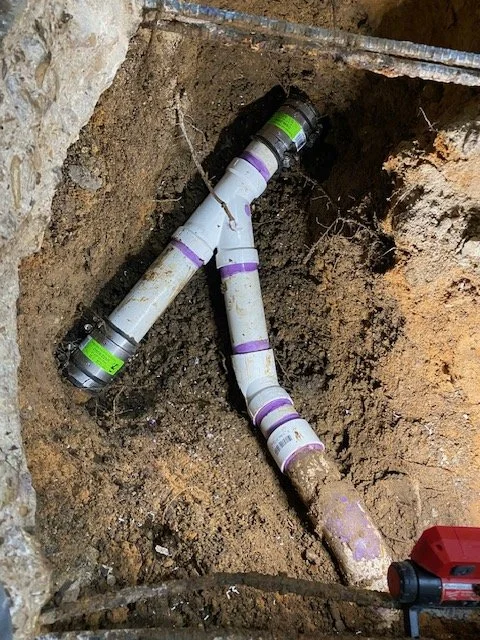 Completed sewer line repair by Steadfast Plumbing TX