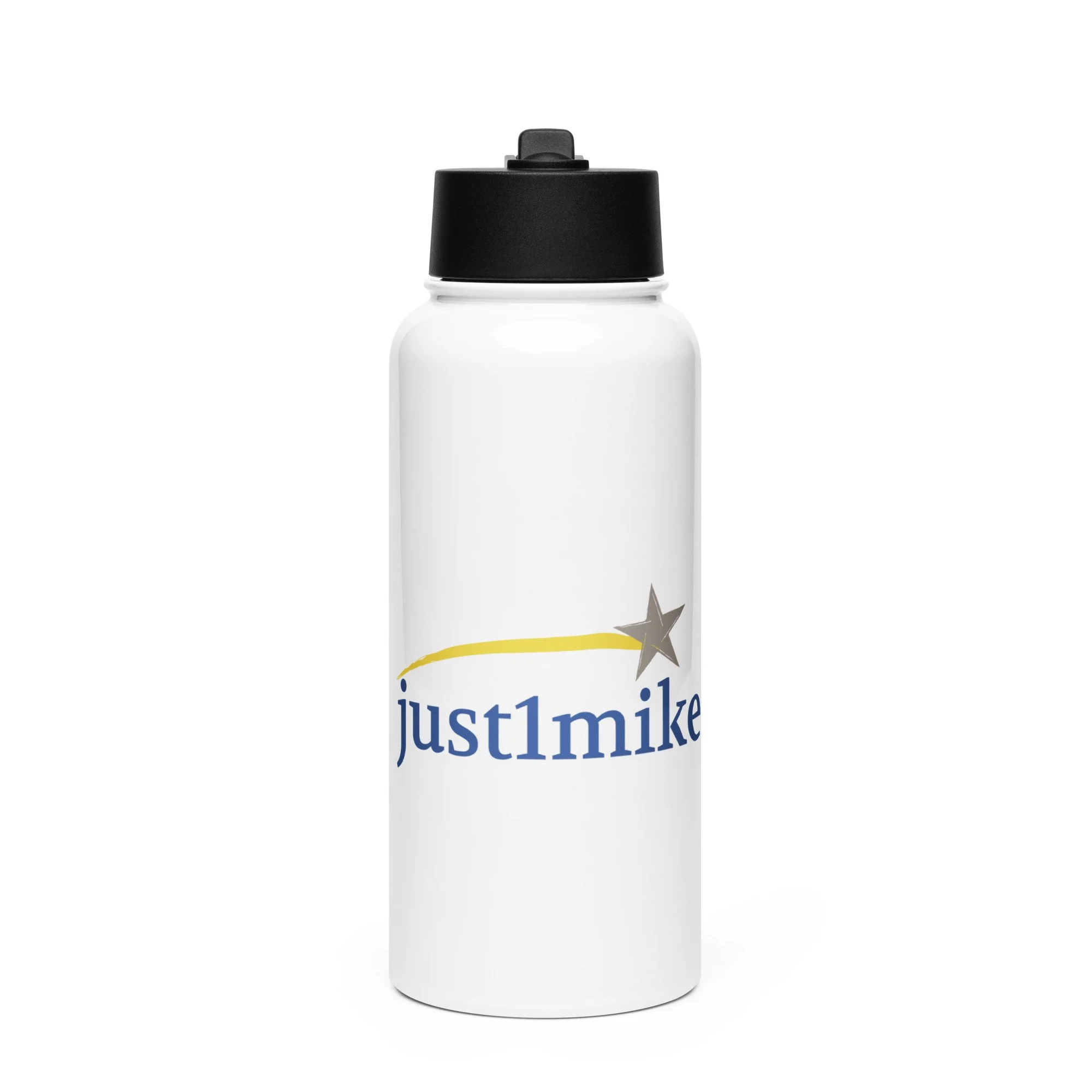 Stainless steel water bottle with a straw lid