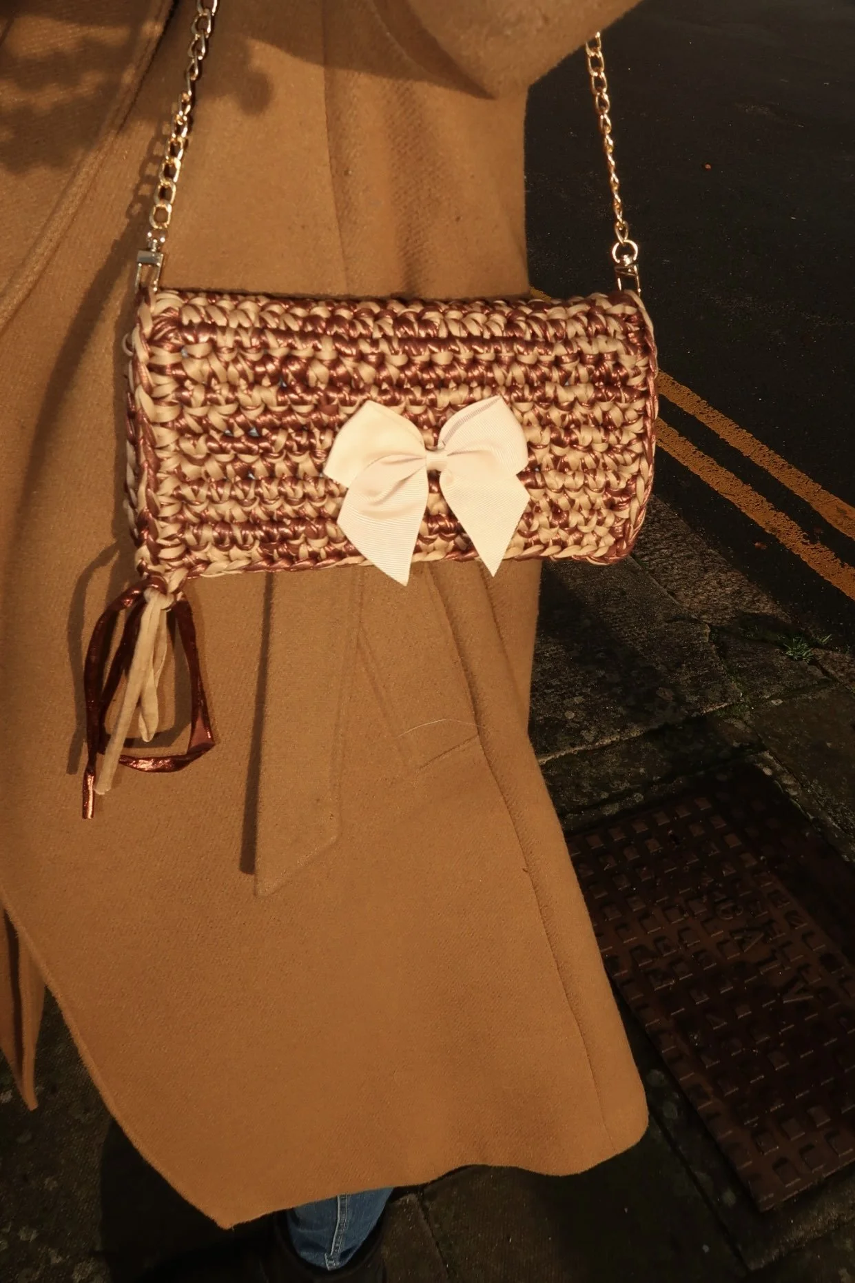 Caramel Champagne |Handmade Brown Bag