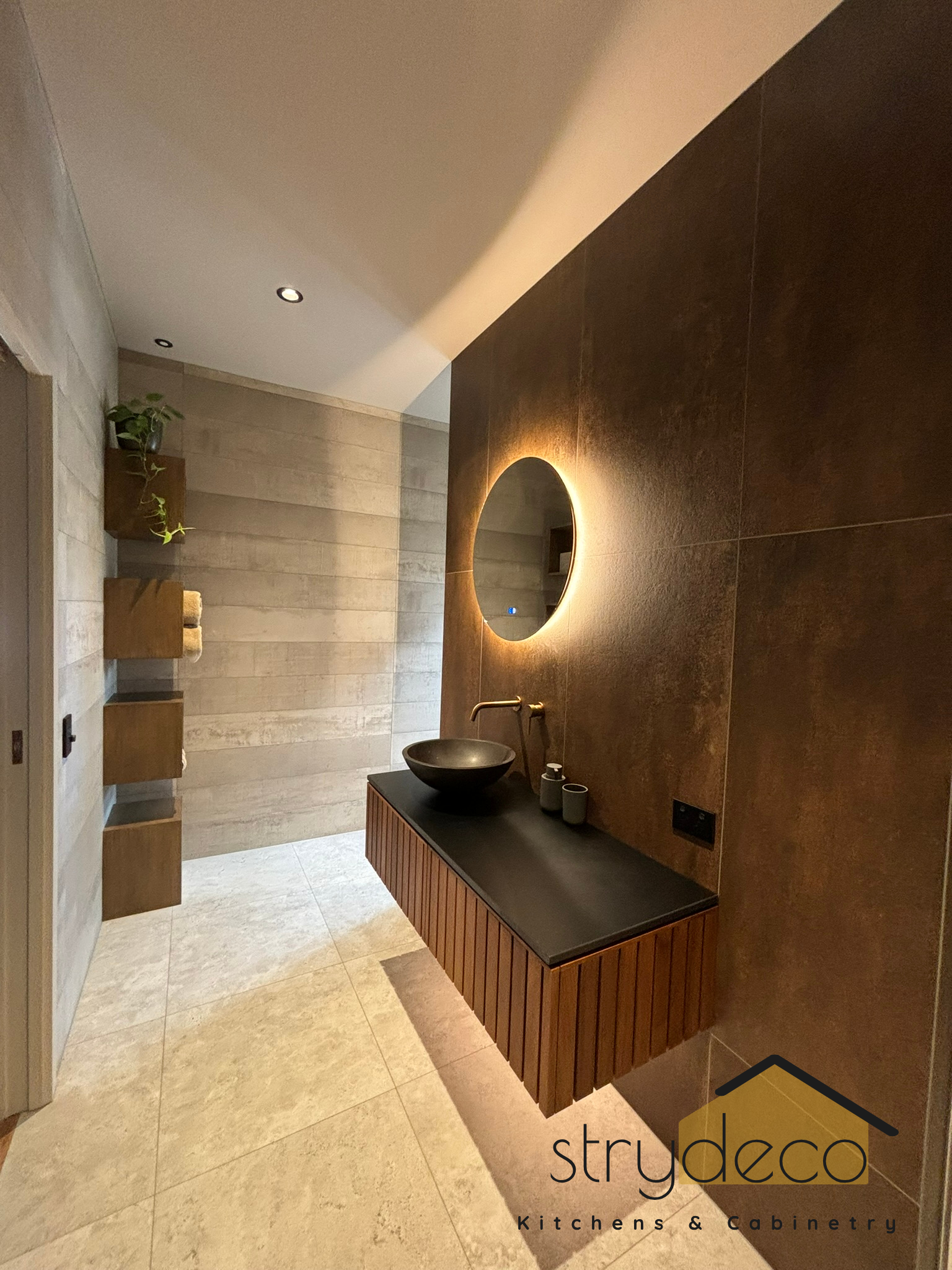 Timber veneer vanity – Far North home