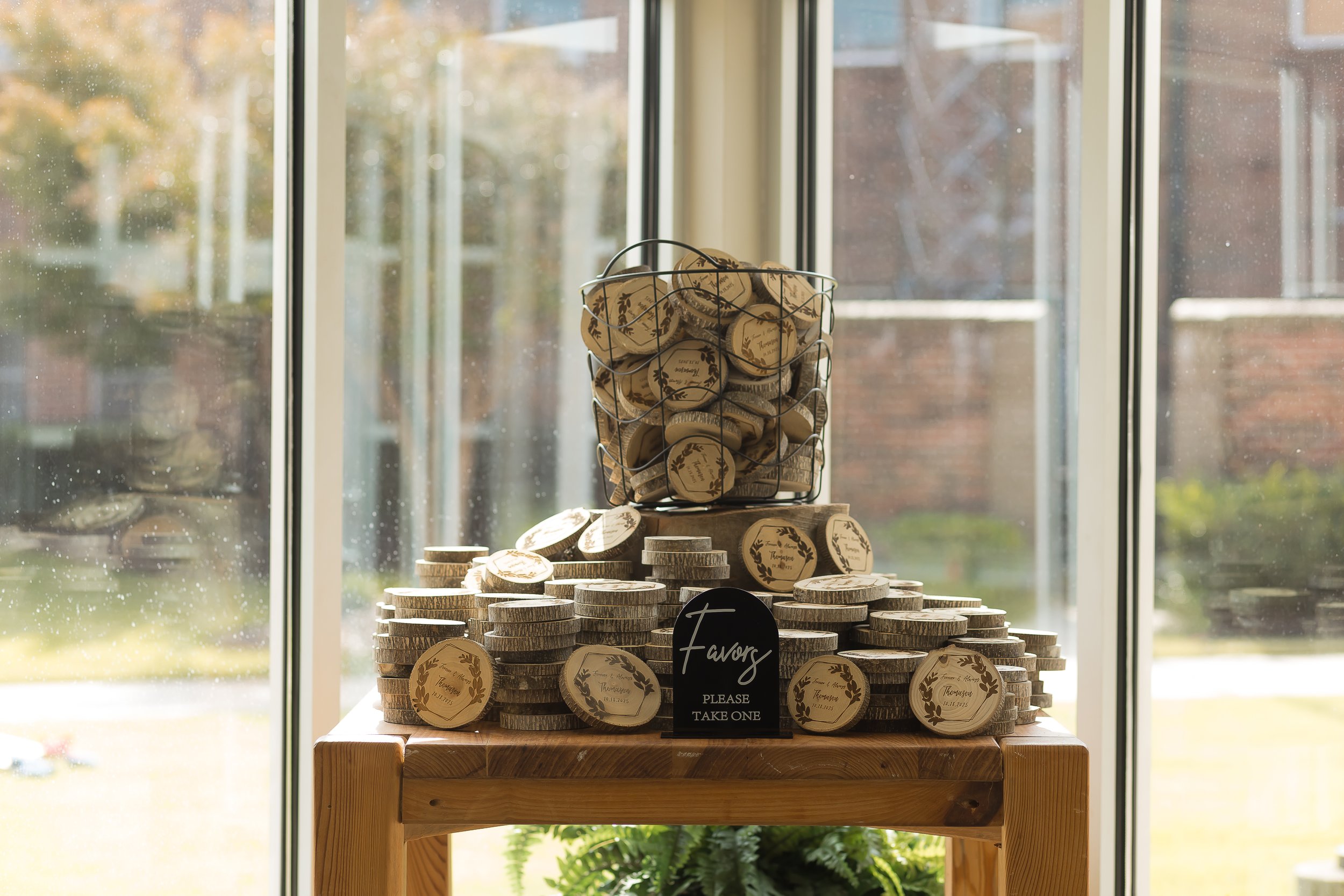 Wedding Favors - Wooden Round Live Edge Coasters