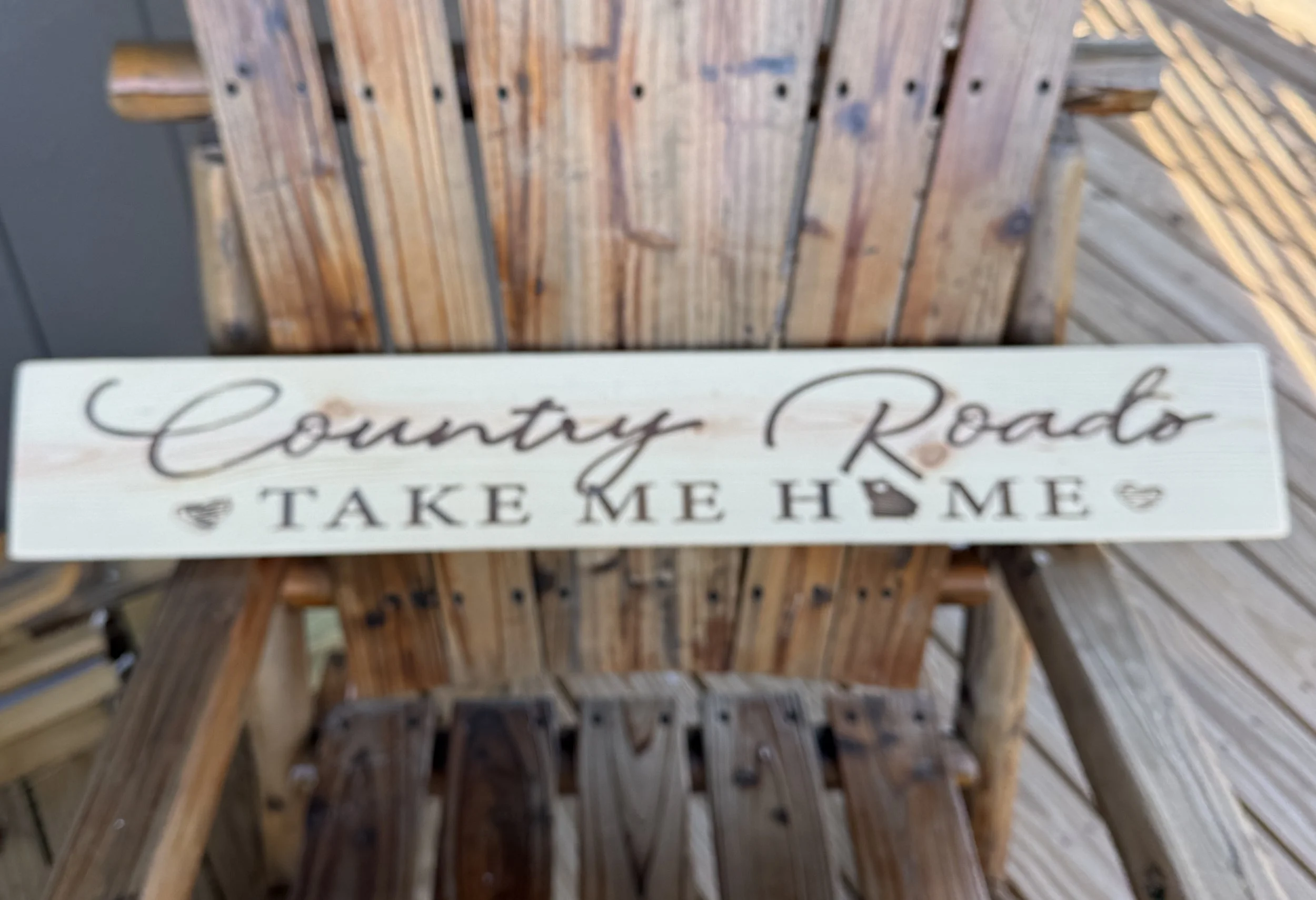 Wooden unfinished custom sign.