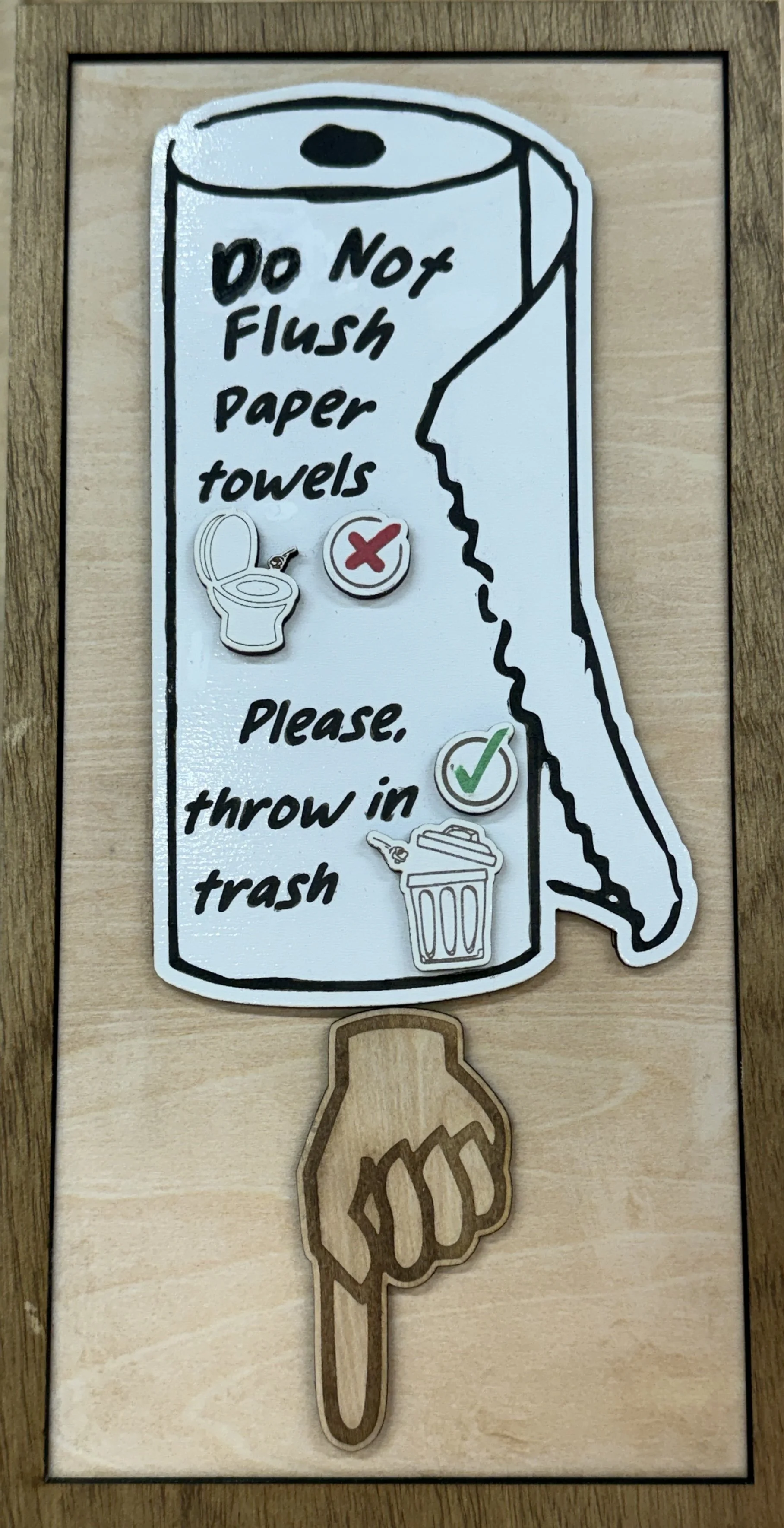 Funny, custom bathroom sign.