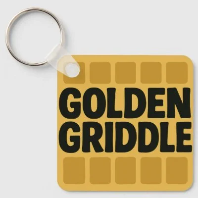 Golden Griddle Classic Waffle Keychain