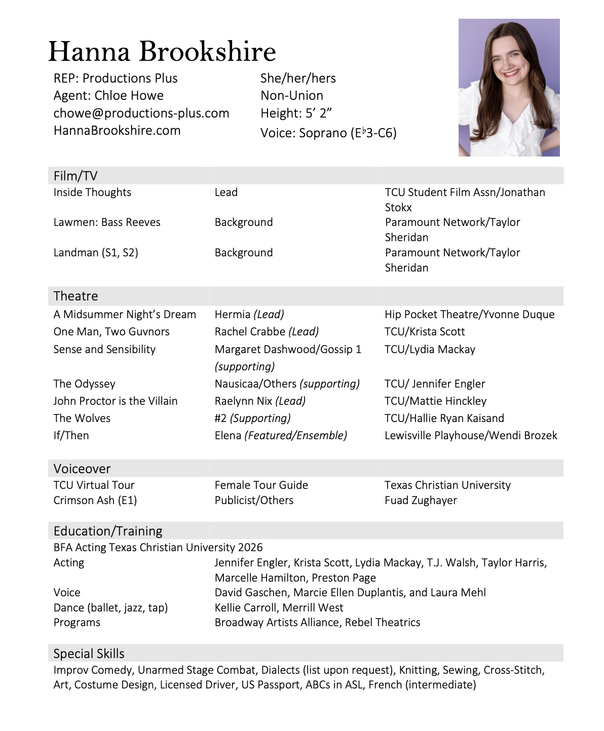 Hanna Brookshire's Resume