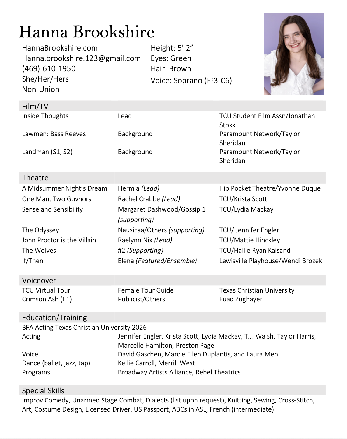 Image of Hanna Brookshire's Resume