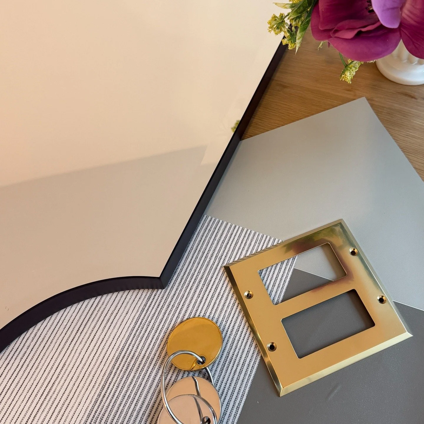 Hardware and wallpaper for North Dallas powder room