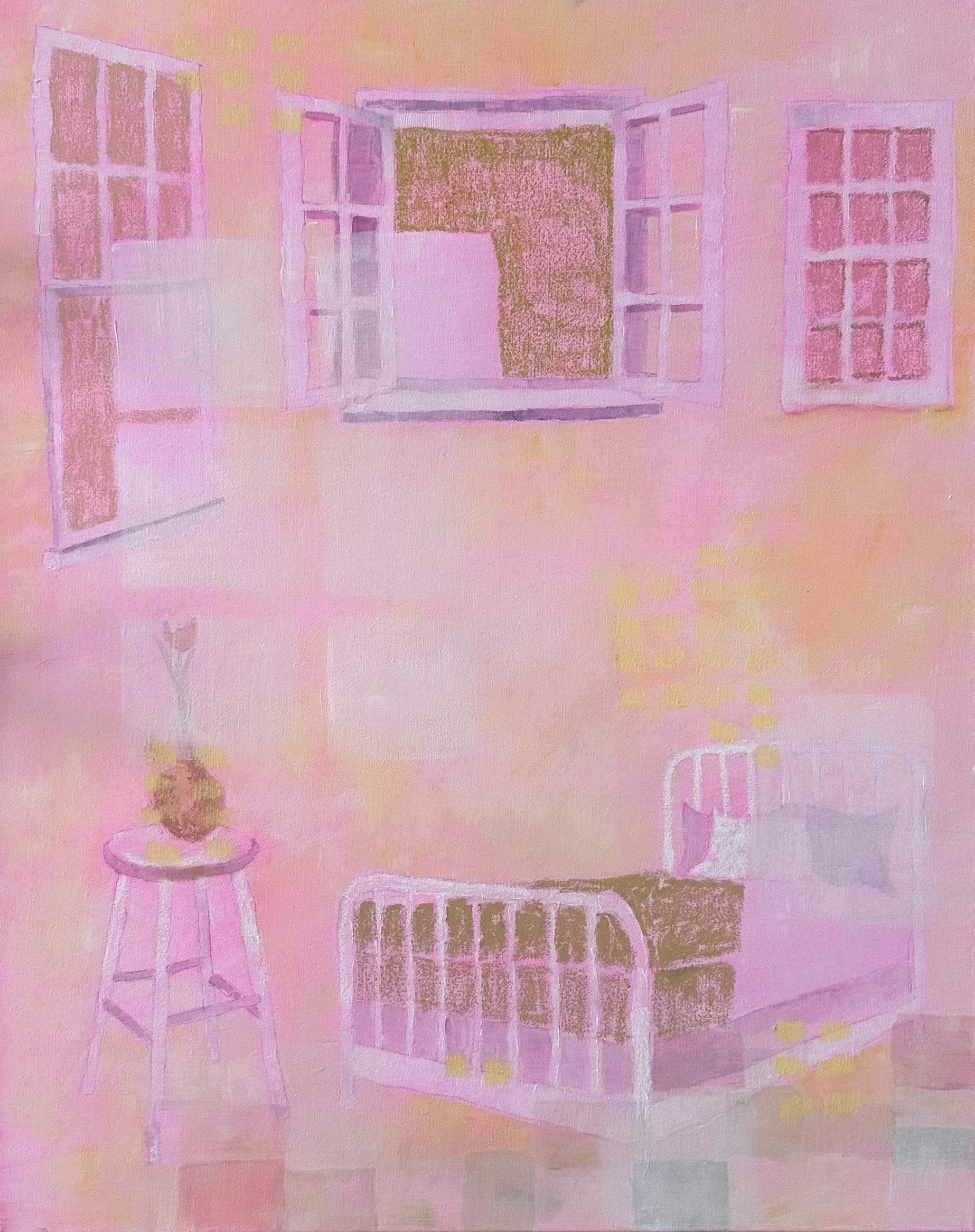 ‘Let the light in’ 24”x30” Acrylic, Pastel on Canvas 