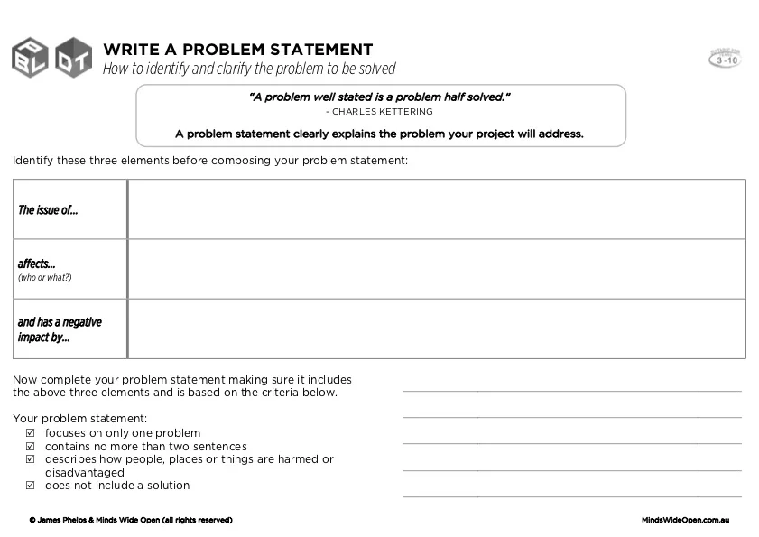 Write a Problem Statement 3-10