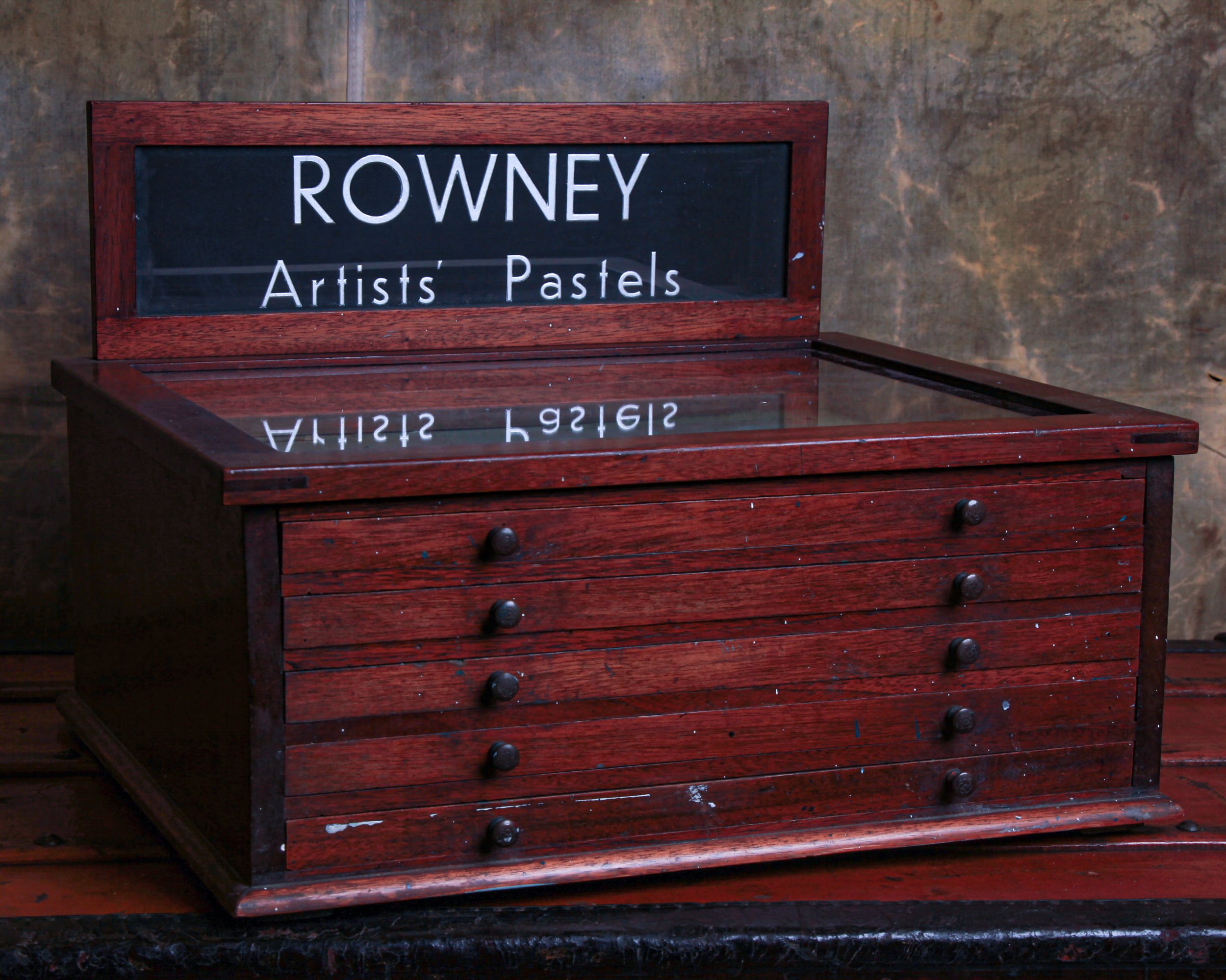 1930s Rowney Artist Pastels Cabinet