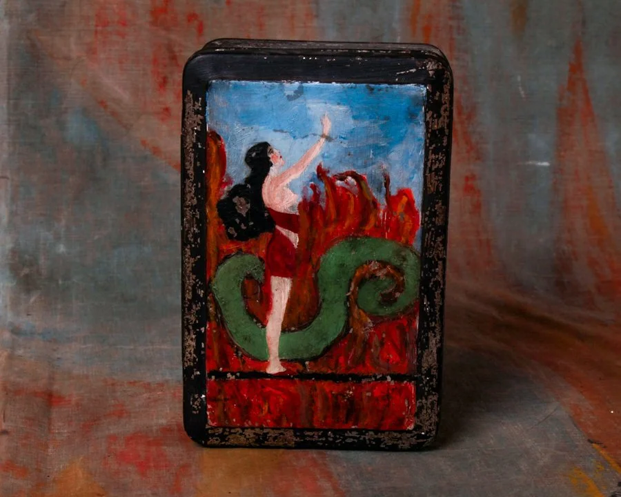 Mermaid naive folk art painting on a tin can.jpg