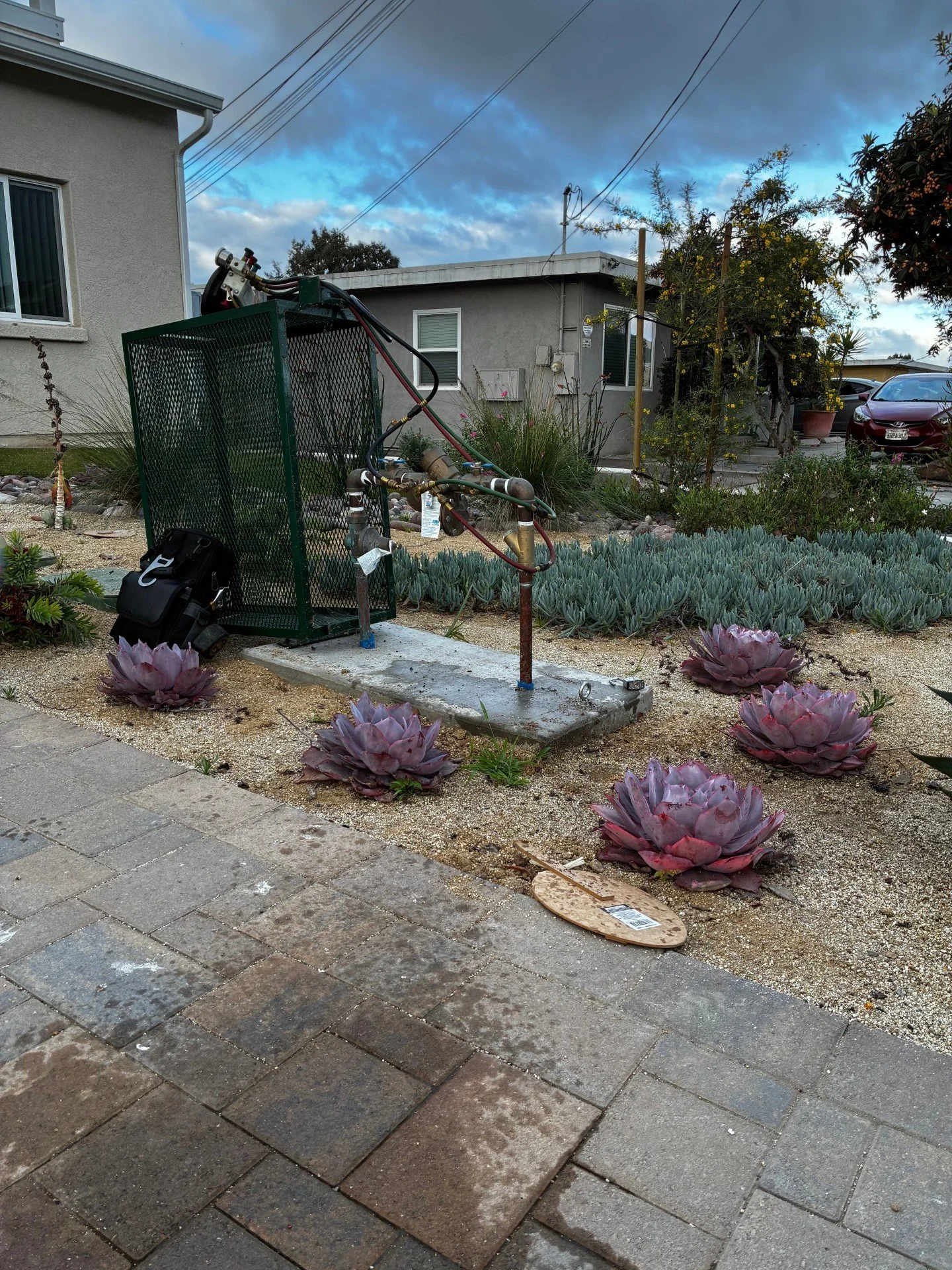 A residential backflow installed in front of a home in chula vista