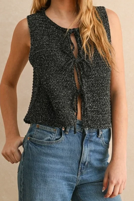 Front Tie Knit Top