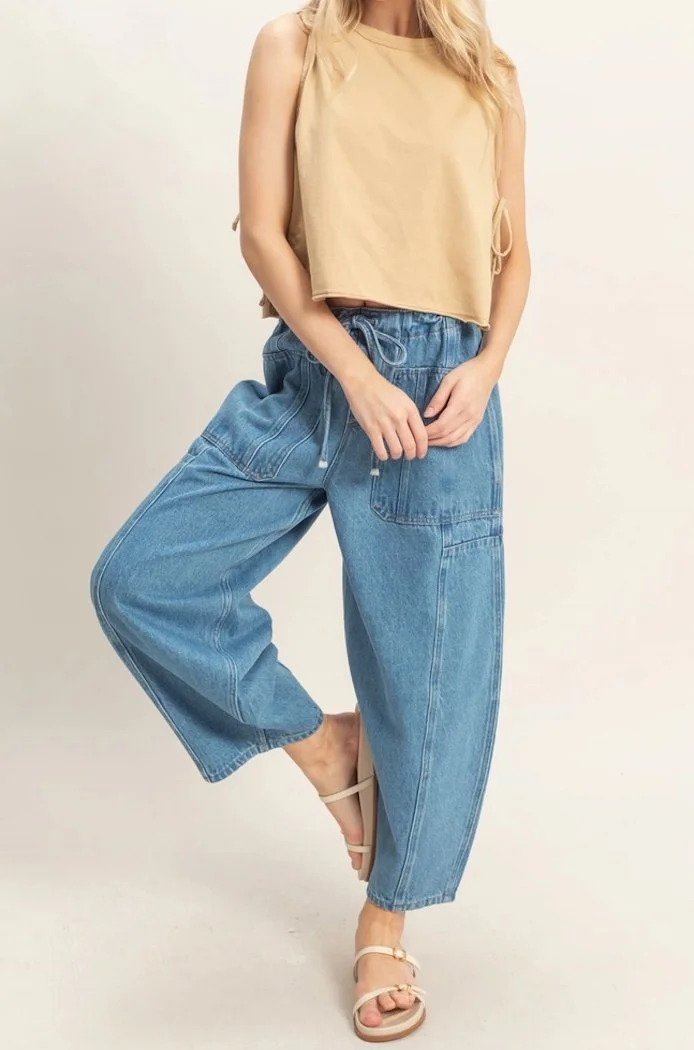 Wide Leg Light Wash Pants