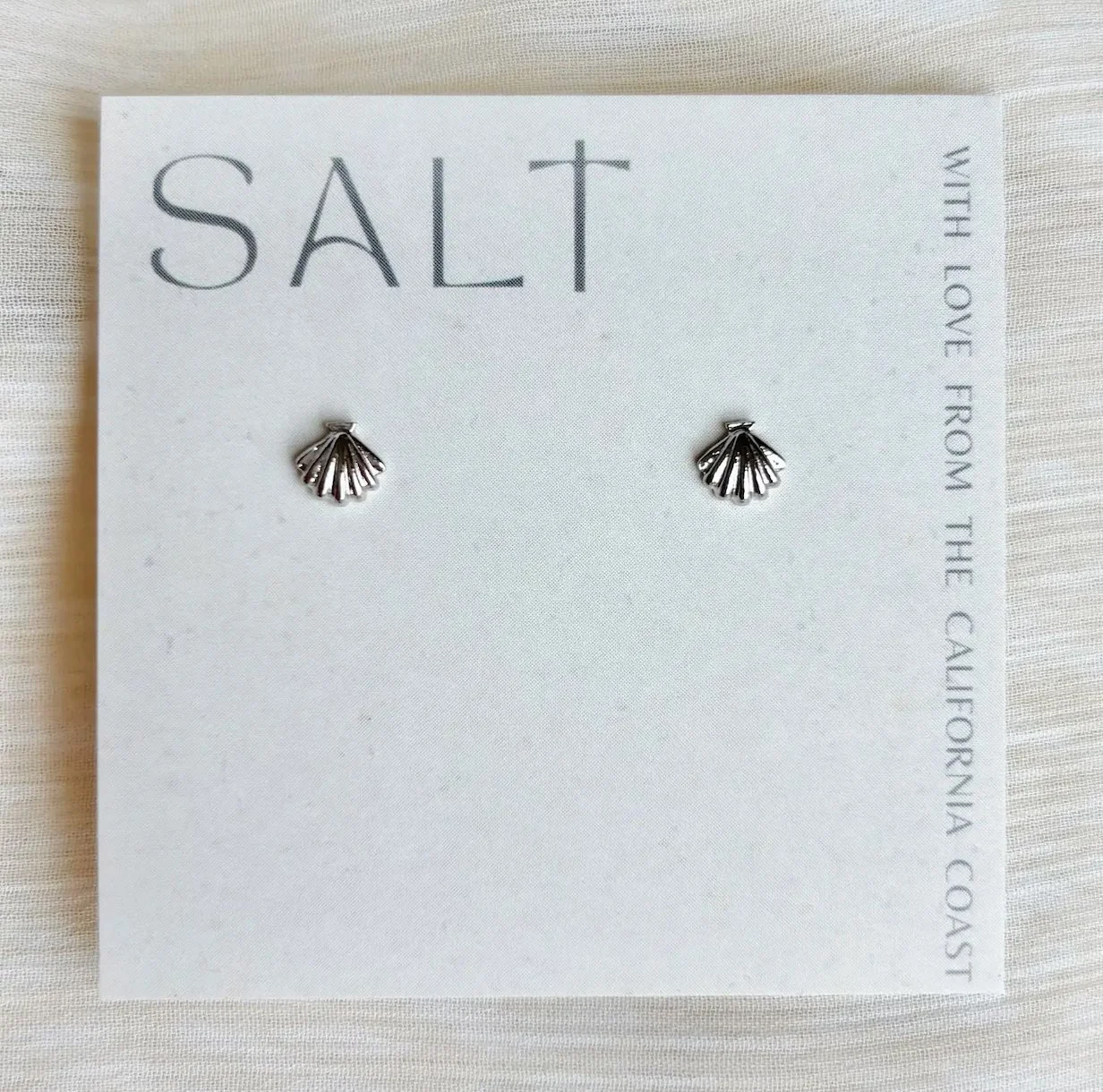 Silver Seashell Stud Earrings