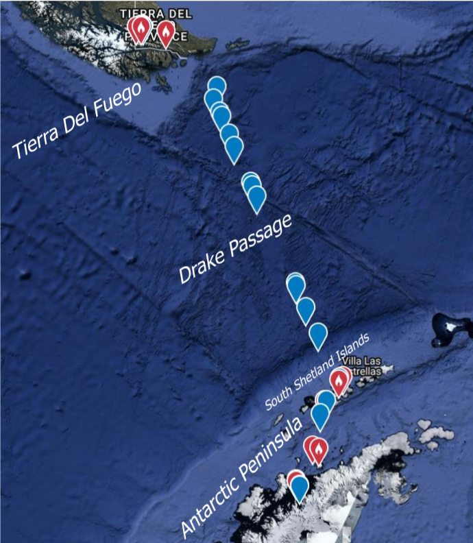 Map of bird observation locations