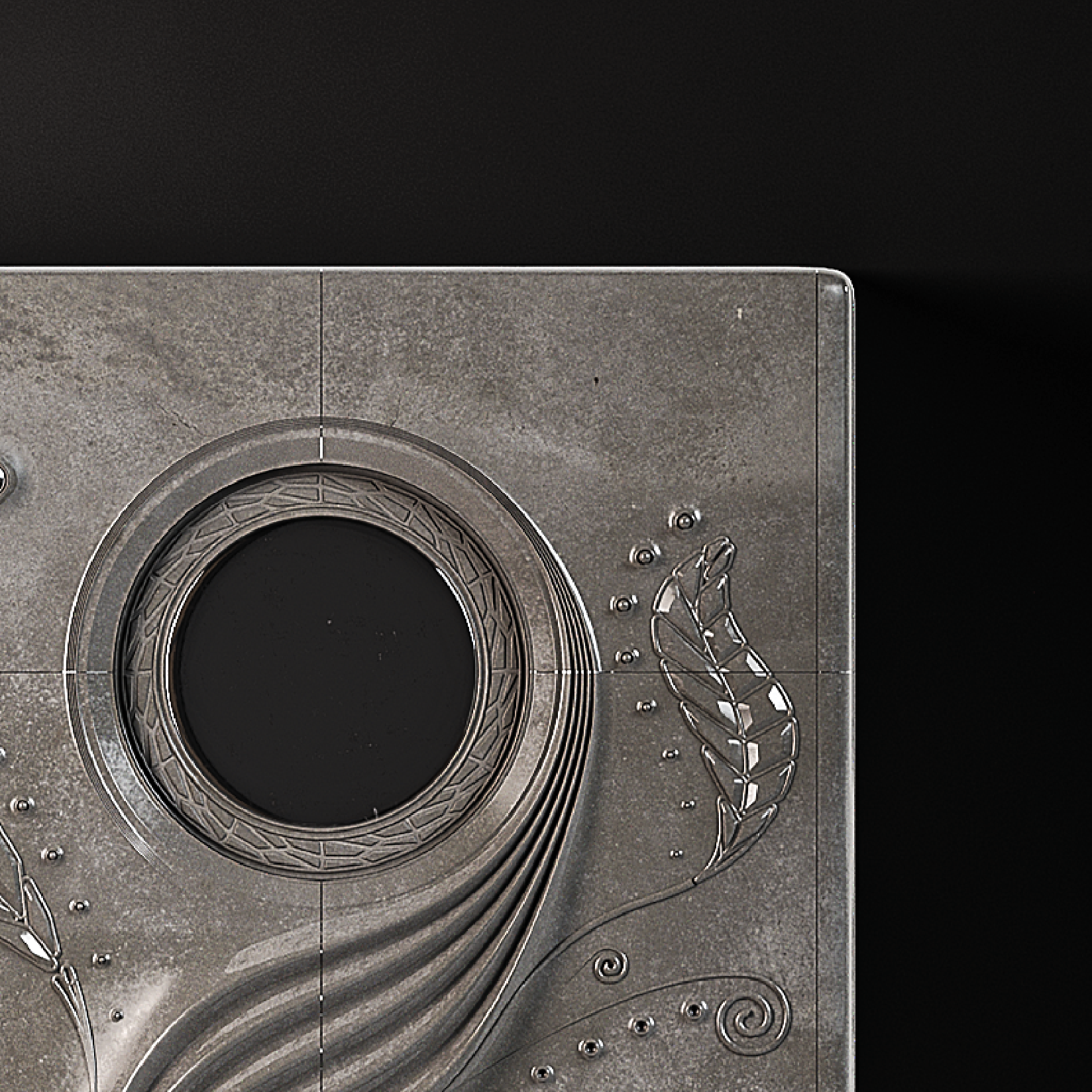 Thalia in Slim House by Amittai Lee Antoine: concrete body decorated with ornamental architecture.