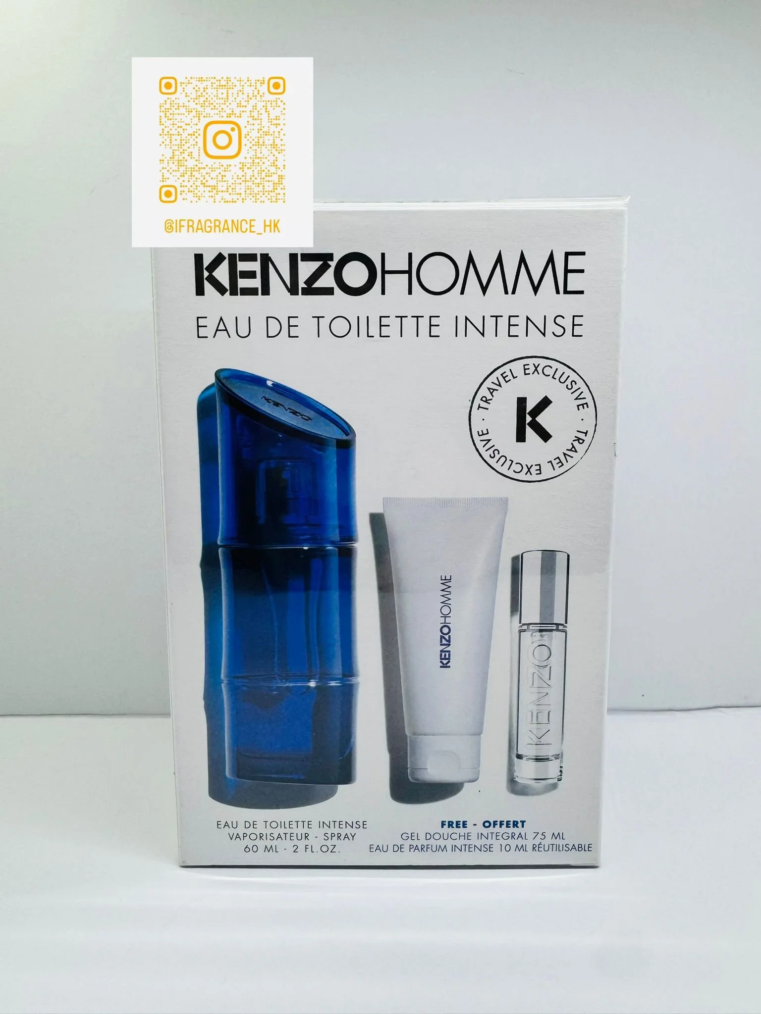 KENZO Homme Eau de Toilette Intense Gift Set (60ml & 10ml + Shower Gel 75ml) 3件限量套裝