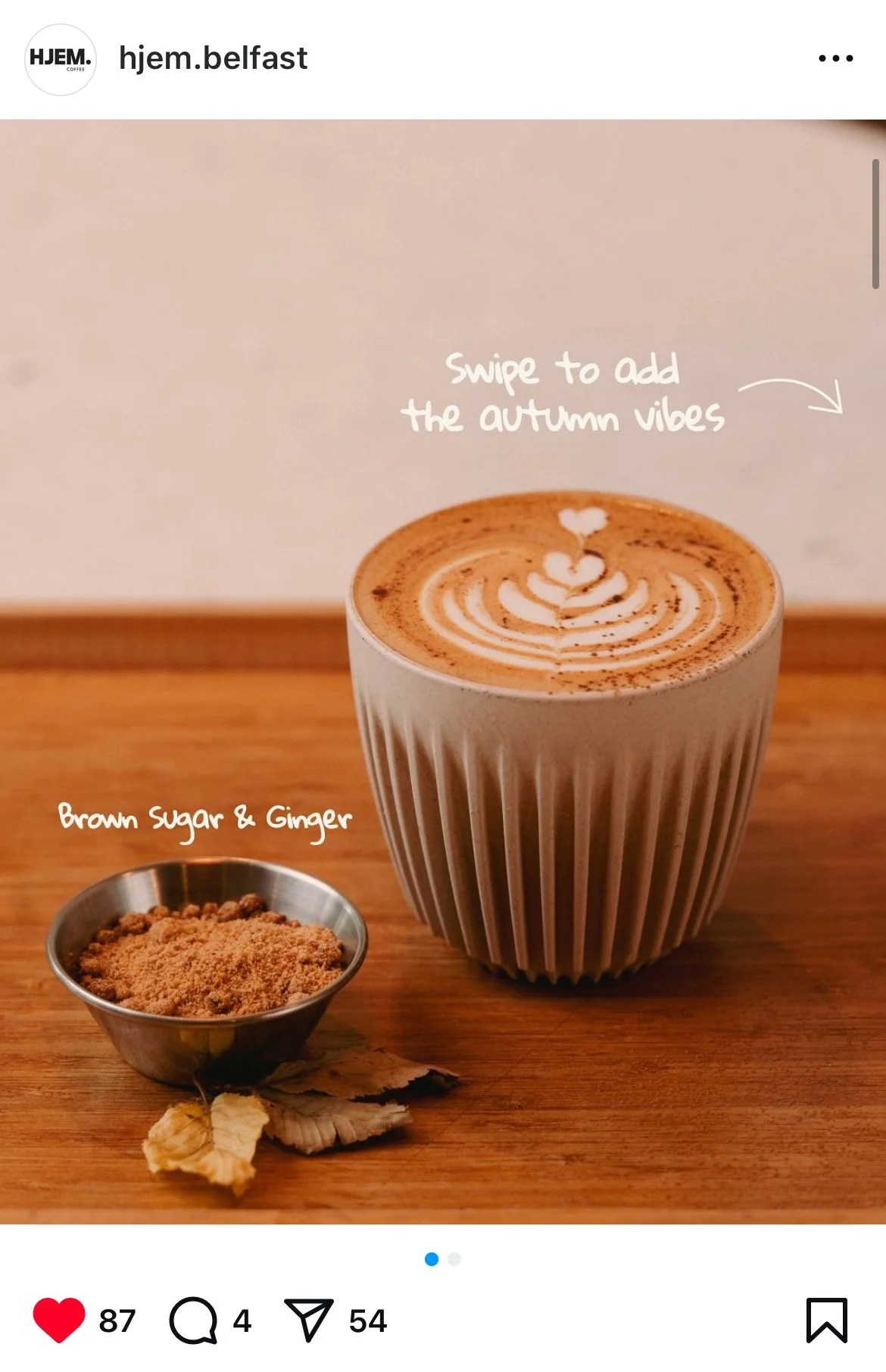 Hjem Belfast, Cafe Photography, Social post