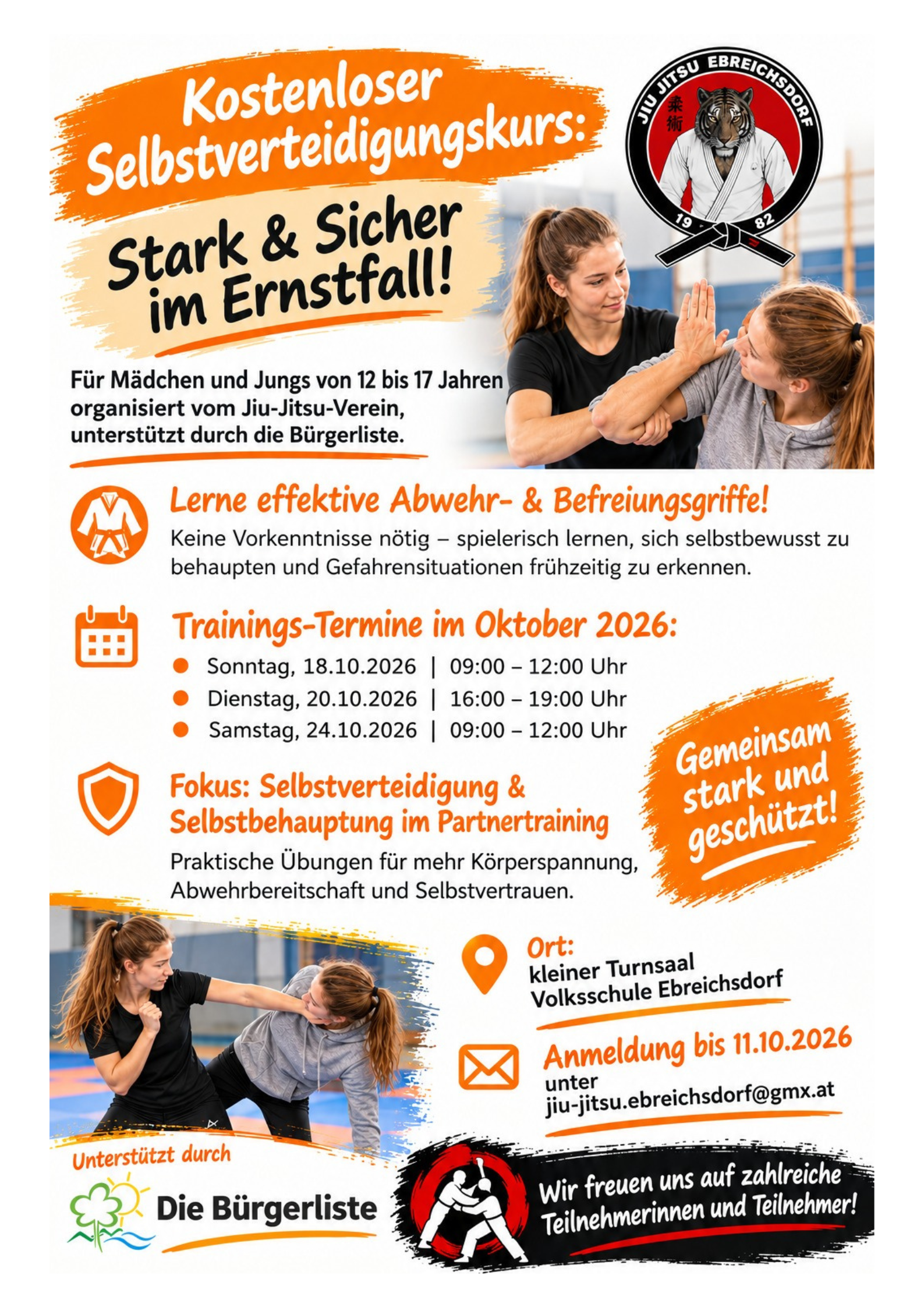 Stark &amp; sicher im Ernstfall: Kostenloser Selbstverteidigungskurs für Jugendliche in Ebreichsdorf