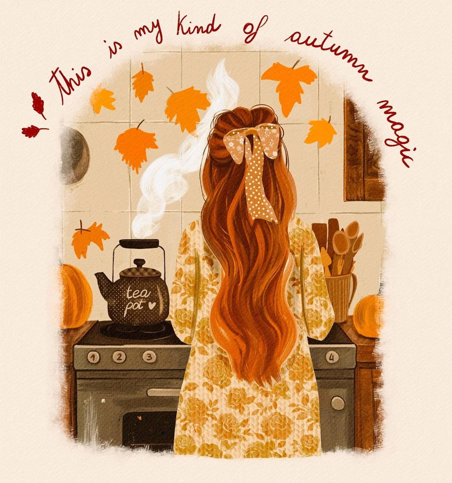 This feels like autumn to me 🍁
Soft morning light, a teapot whispering on the stove, the scent of cinnamon in the air.
Wrapped in my floral robe, I take a slow breath and let the season unfold &mdash; one warm cup at a time ☕✨

Brushsets used:
&bull
