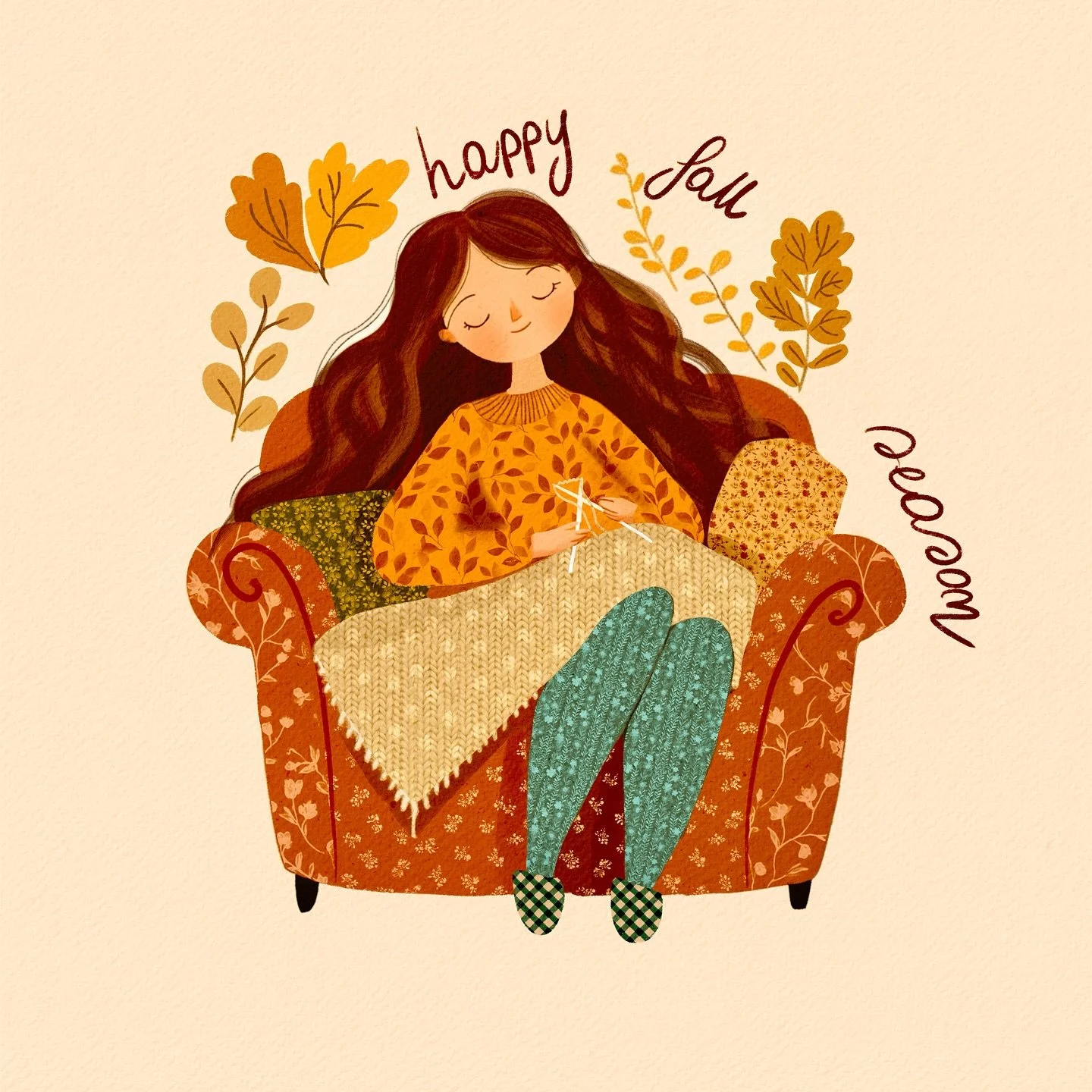 Happy fall season 🍁🧡
Knitting under a cozy blanket, wrapped in autumn vibes &mdash; this is my idea of pure happiness.
There&rsquo;s something magical in creating warm projects with yarn during the fall&hellip; soft stitches, quiet moments, and the