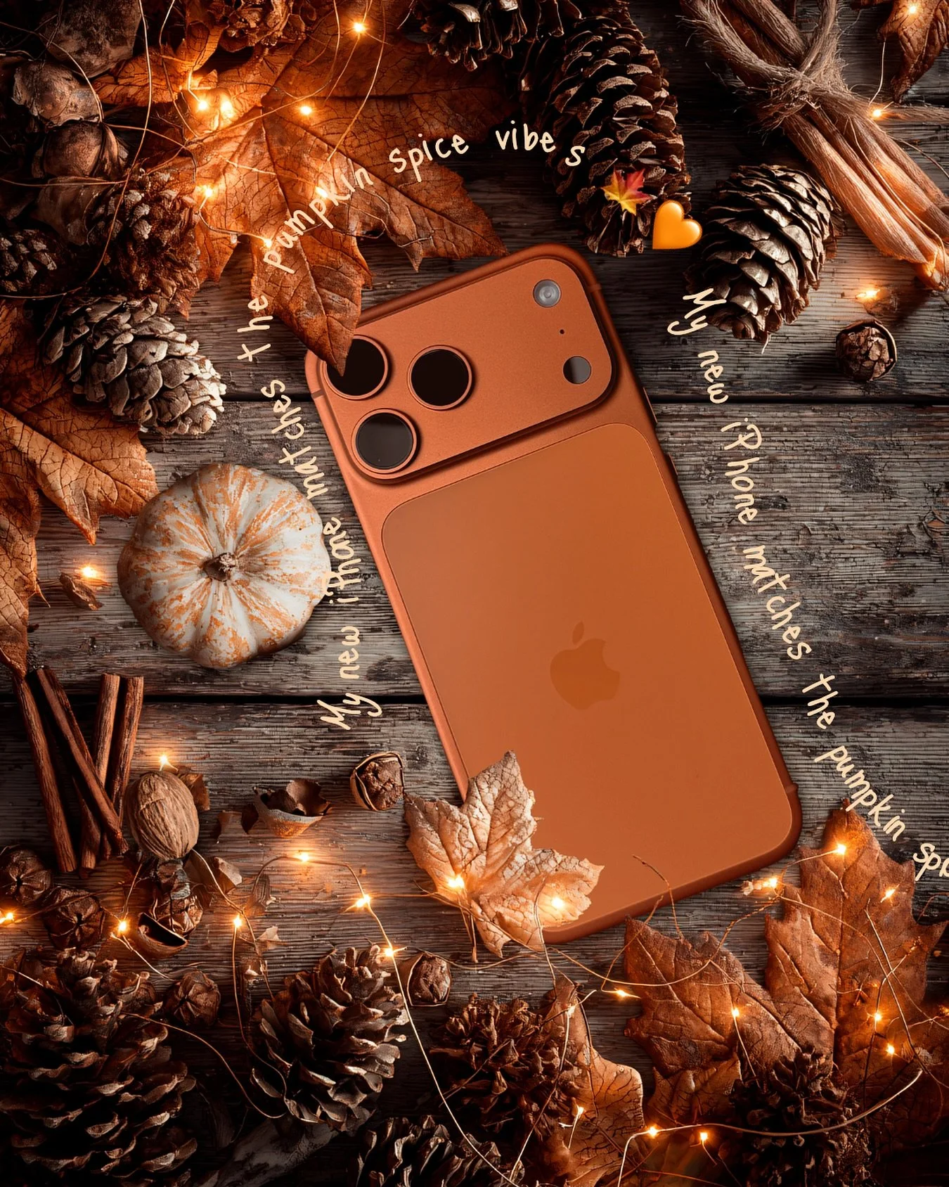 My new iPhone matches the pumpkin spice vibes 🎃🧡
Cinnamon candles, crunchy leaves, and cozy nights &mdash; fall feels complete now 🍁☕

#pumpkinspicevibes #cozyseason #fallaesthetic #autumnmagic #sweaterweather #cozyvibes #fallinspo #pumpkinvibes #