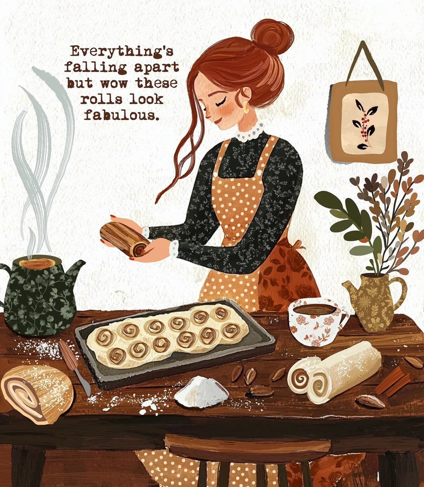 Everything&rsquo;s falling apart a little&hellip; but somehow these cinnamon rolls came out absolutely fabulous.
Honestly? Baking is my emotional support hobby.
When life gets chaotic, my brain says:
&ldquo;Have you tried&hellip; making something war