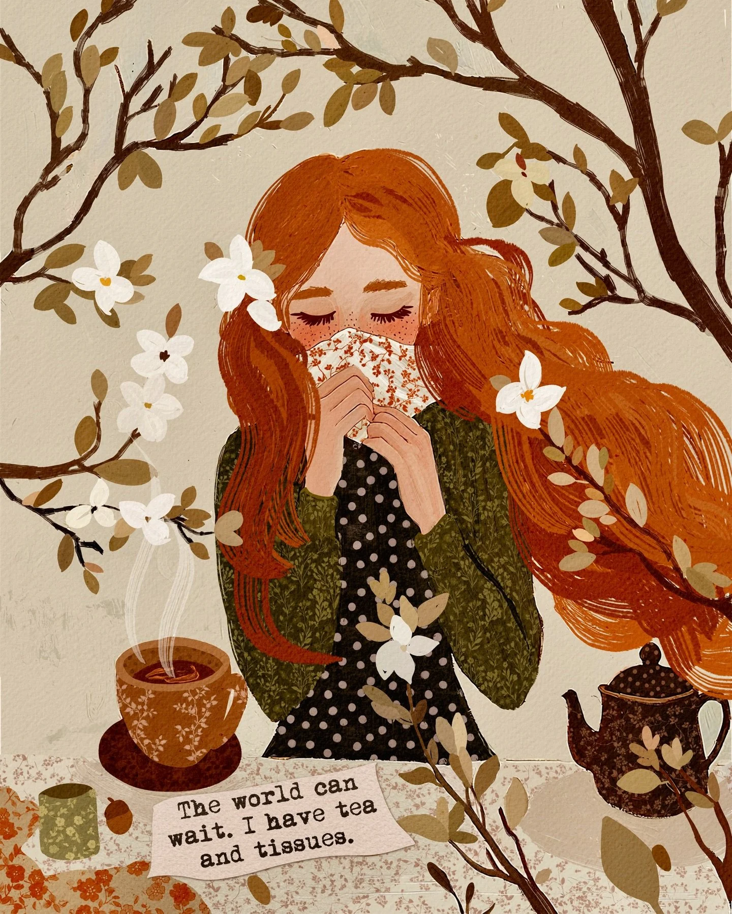 The world can wait. I have tea and tissues 🤧
Some days are softer than other, made for warm cups, slow breaths, and being kind to yourself.
This little illustration is a reminder to rest without guilt and let winter take care of you 🥹

Brushes used