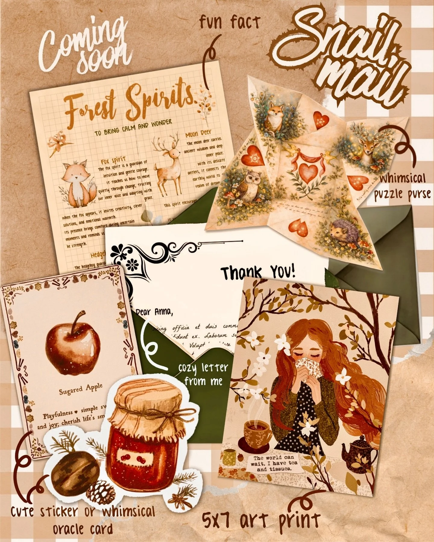 🤎✨ A little dream I&rsquo;ve been holding close&hellip; ✨🤎

I&rsquo;ve been thinking about slow mail.
About handwritten letters, tiny illustrations, warm paper, stickers tucked between folds&hellip;
The kind of mail you open with a cup of tea, on a