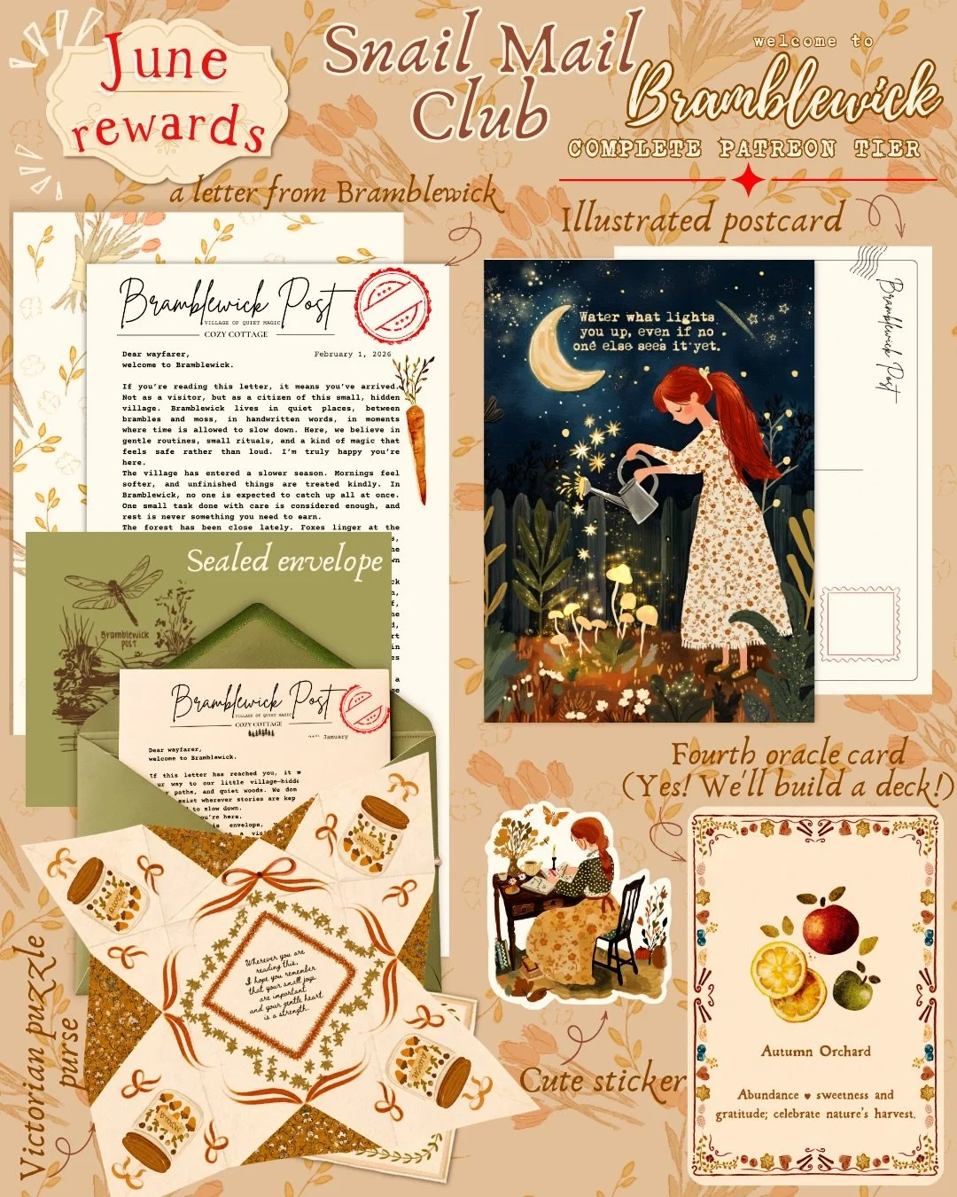 A little sneak peek of June in Bramblewick&hellip; 🌙✨🍓

This month&rsquo;s Snail Mail Club rewards are filled with soft magic, cozy rituals, tiny treasures, and the sweetest little pieces of Bramblewick yet 🐌💌

Inside the complete tier you&rsquo;