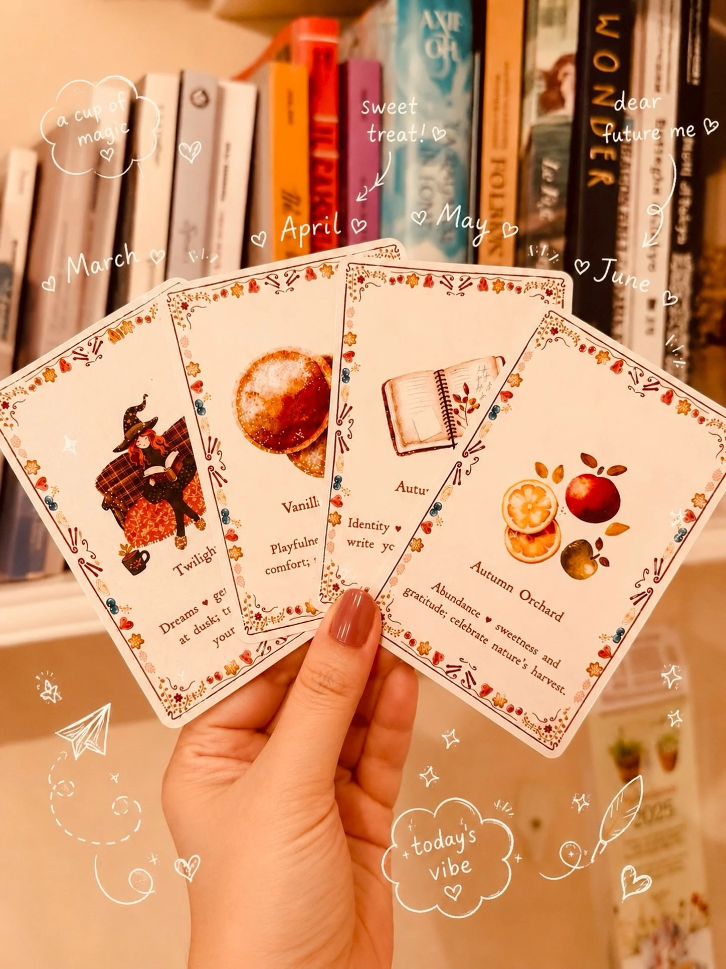 Somewhere between handwritten letters, cozy treasures, and kind souls scattered across the world&hellip; our little Bramblewick oracle collection is quietly growing, one envelope at a time 🥹🤎✨

These are the first four oracle cards that have arrive