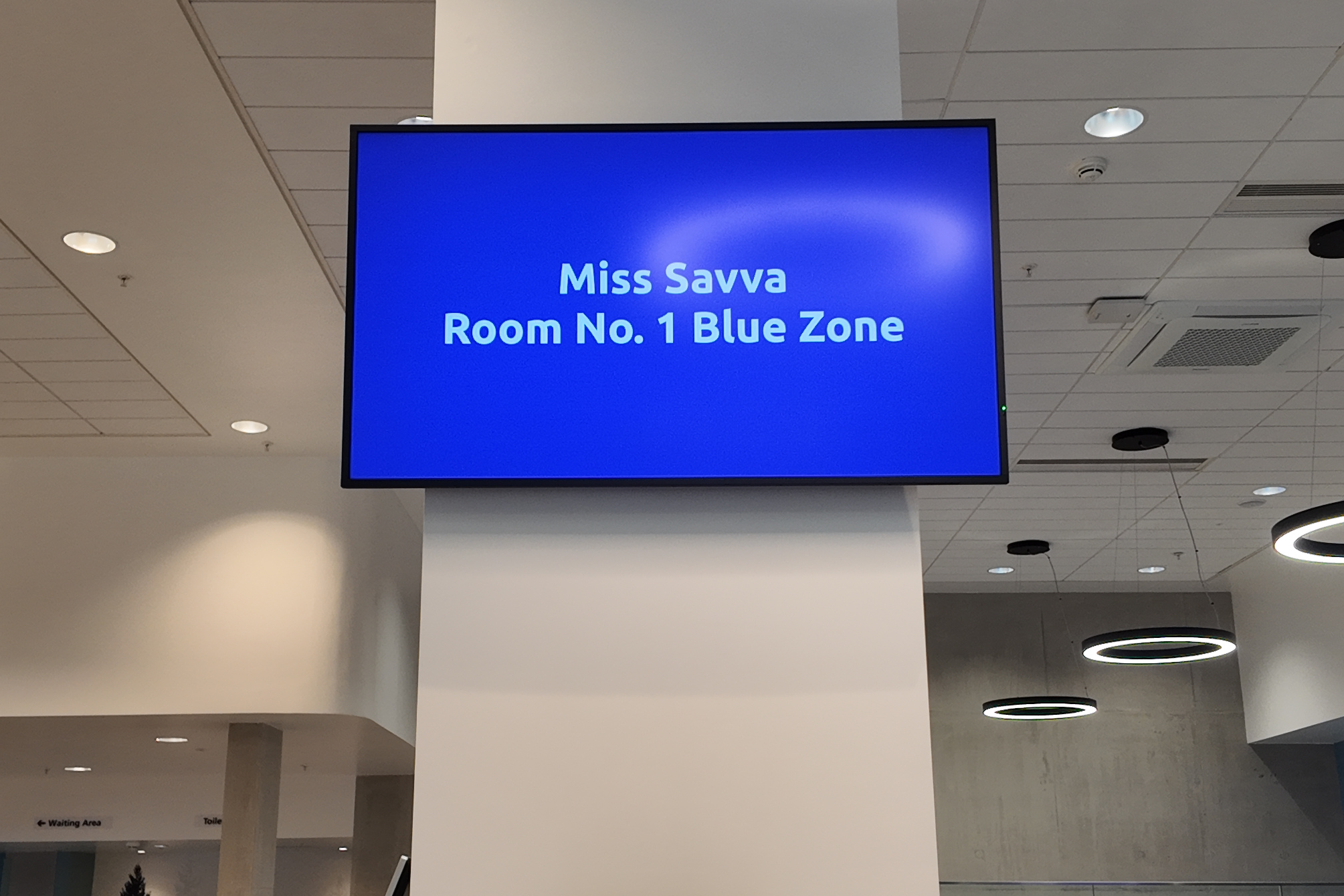 A patient calling screen showing a patient being called.