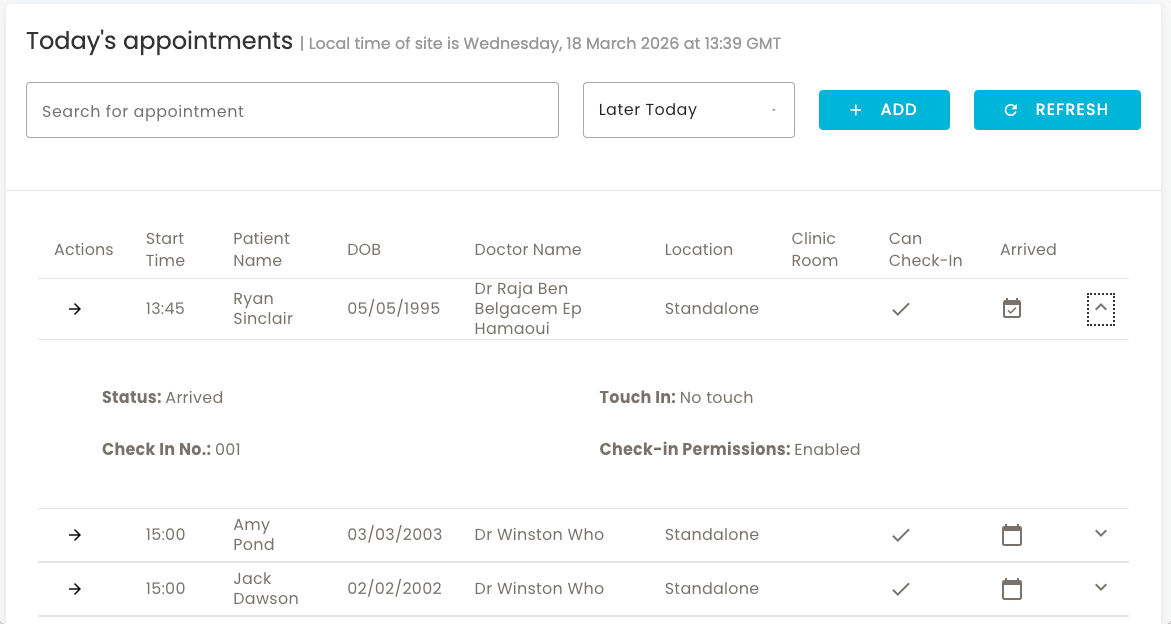 screenshot of Connect diary page
